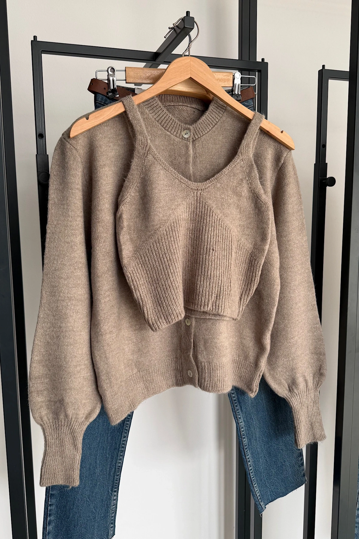 Hırka Atlet İkili Takım Açık Vizon