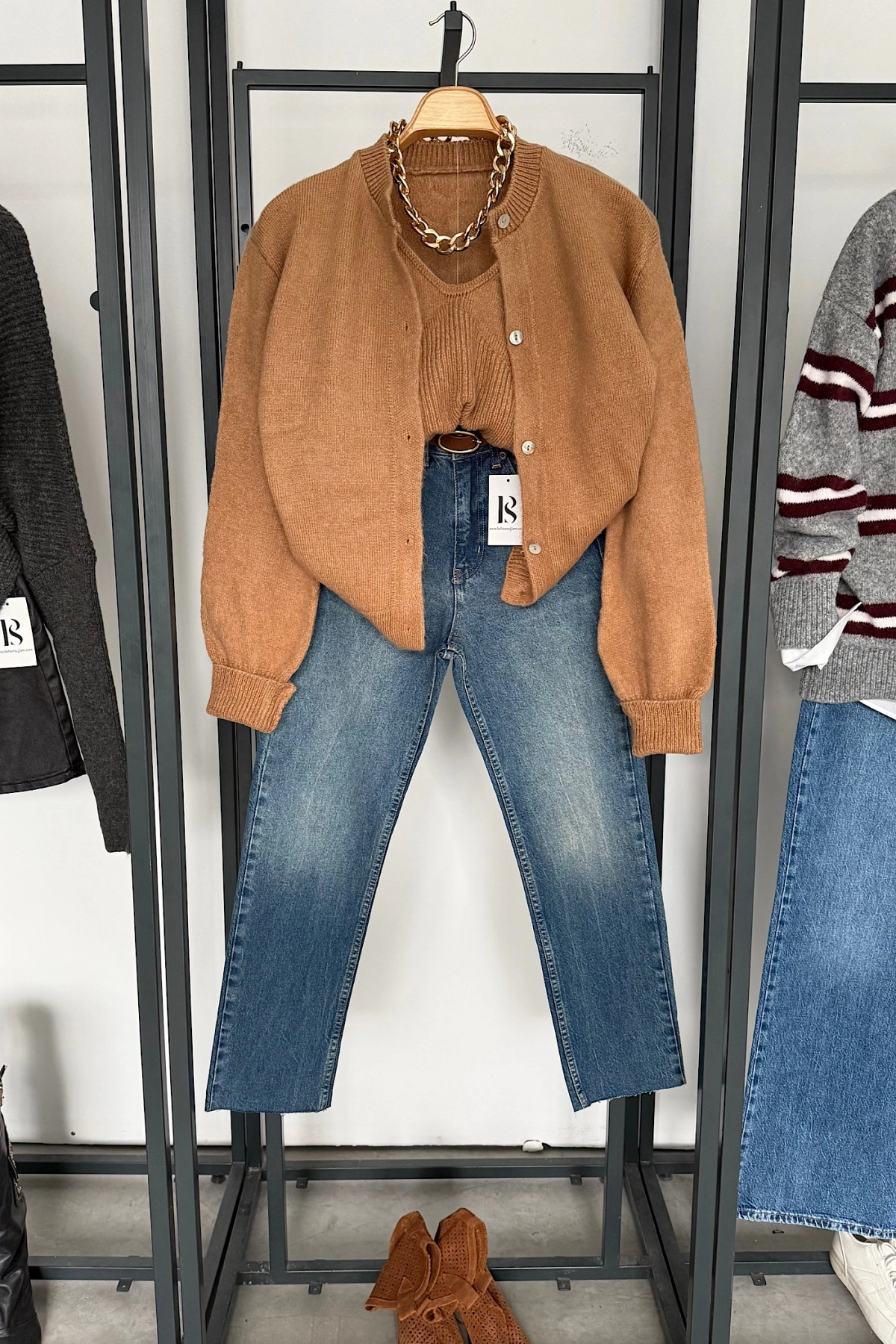 Hırka Atlet İkili Takım Camel