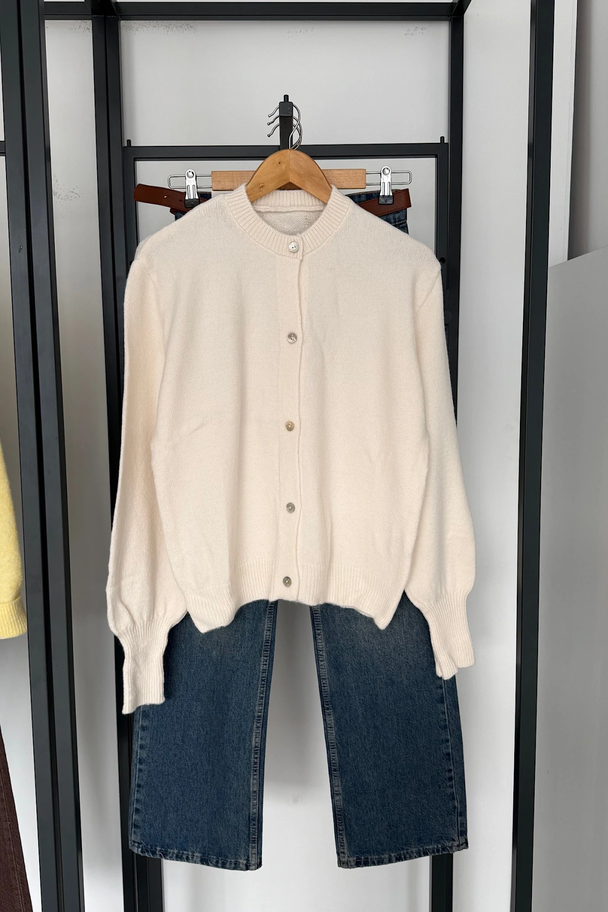 Hırka Atlet İkili Takım Krem