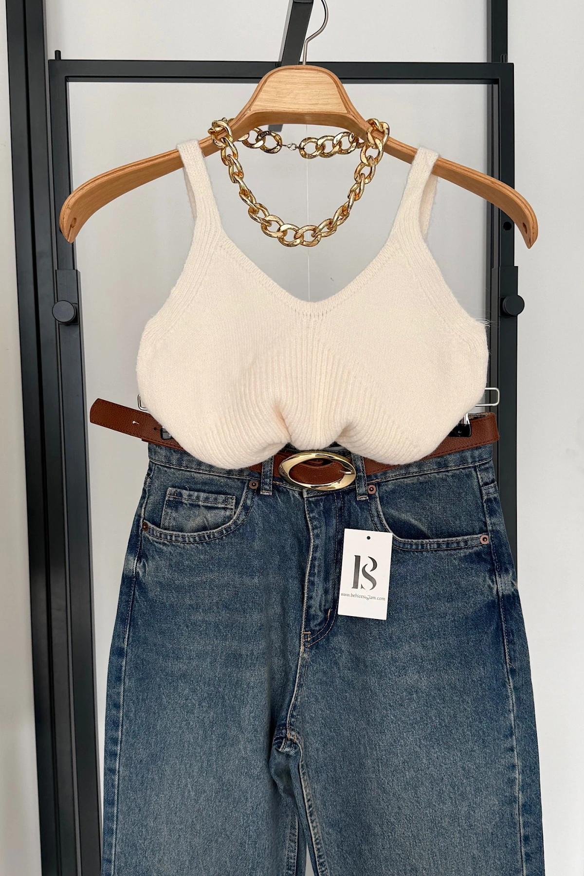 Hırka Atlet İkili Takım Krem