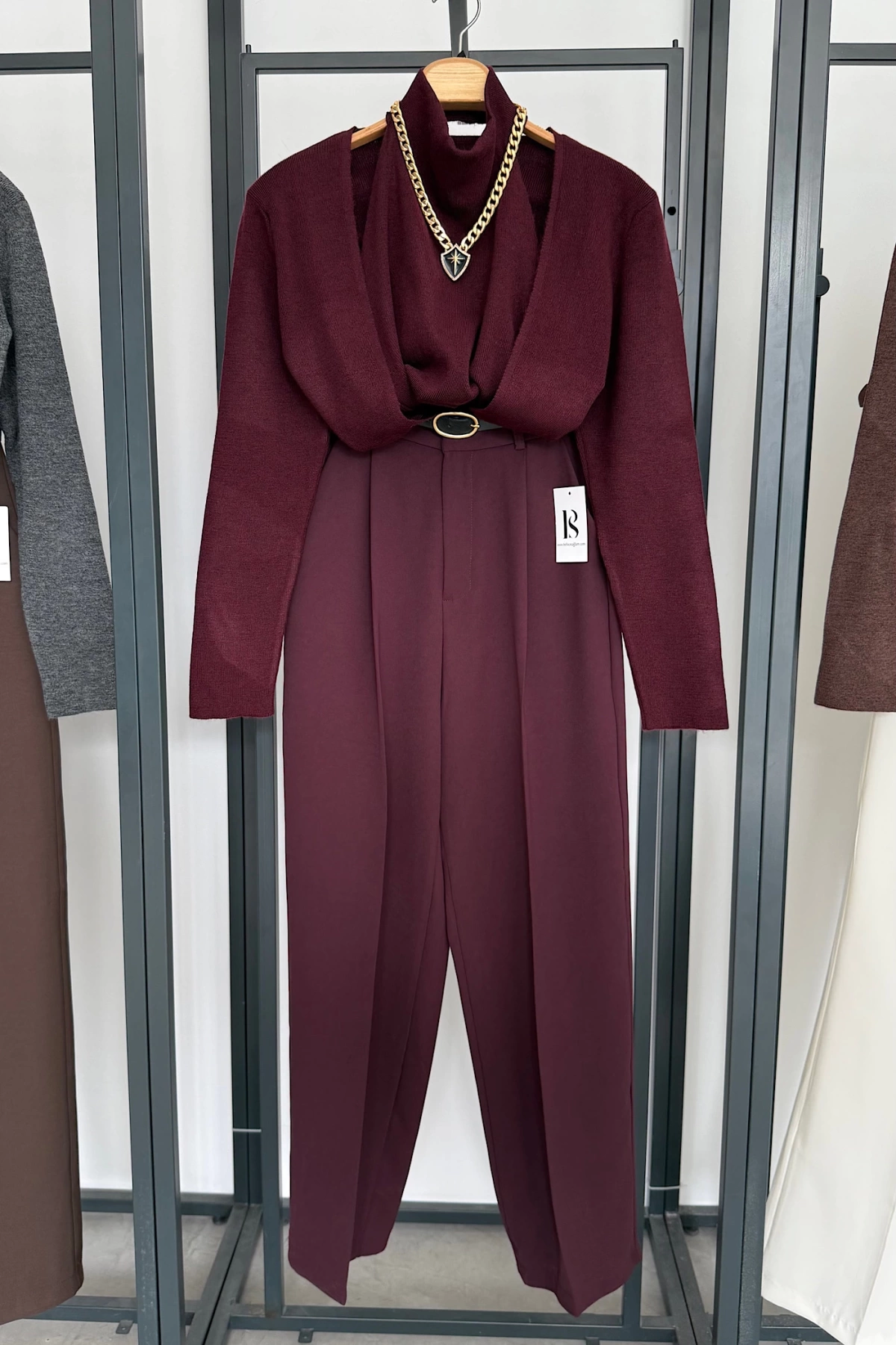 İçinden Body Detaylı Hırka Bordo