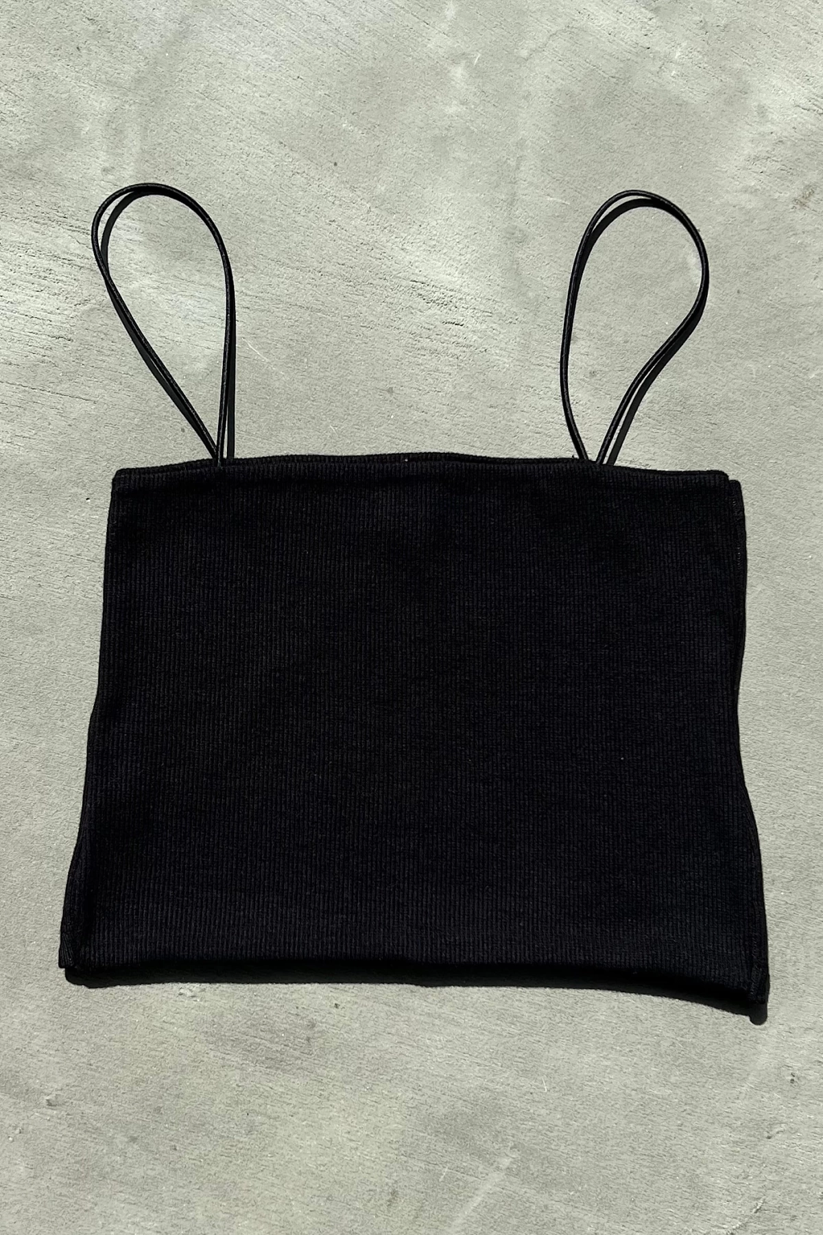 İp Askılı Kaşkorse Crop Siyah