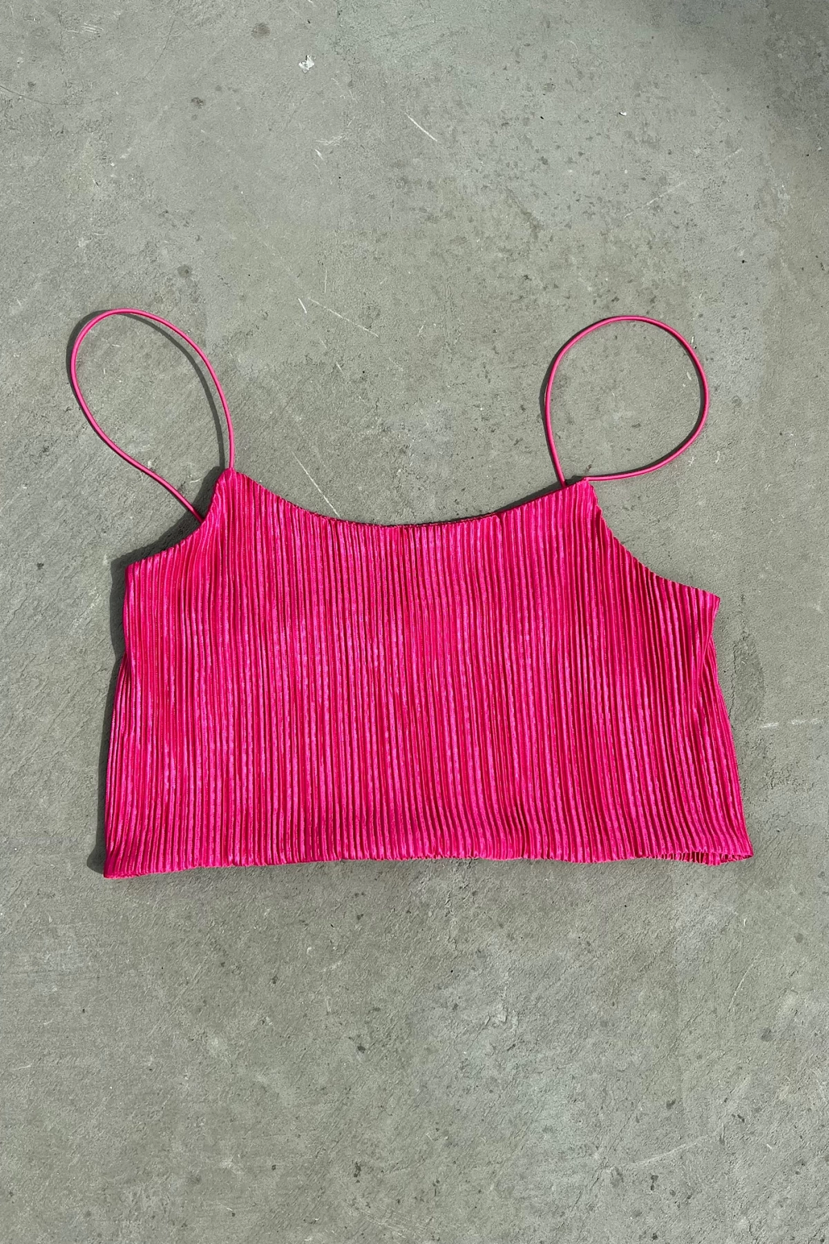 Pleated Crop with Rope Strap