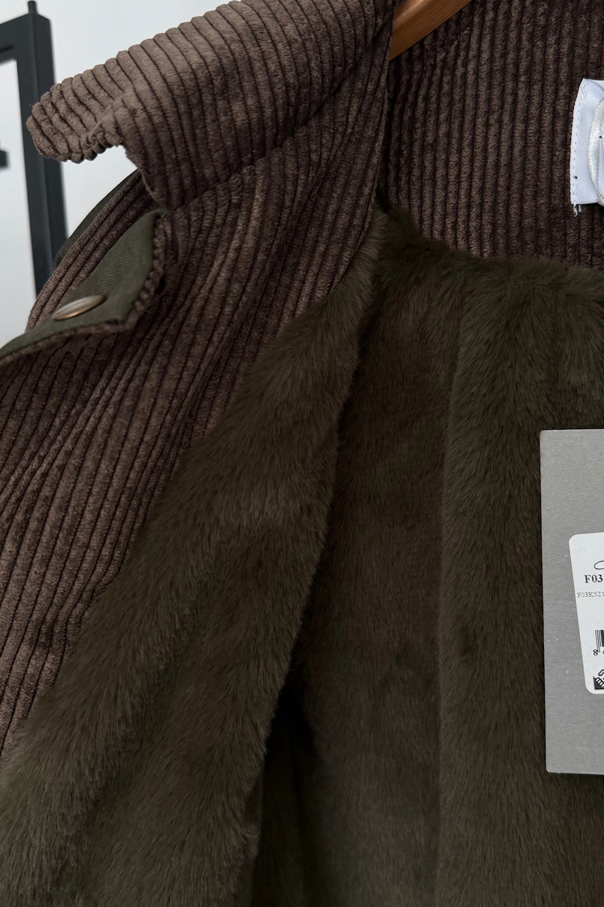 Kadife Detaylı İçi Kürklü Parka Mont Yeşil