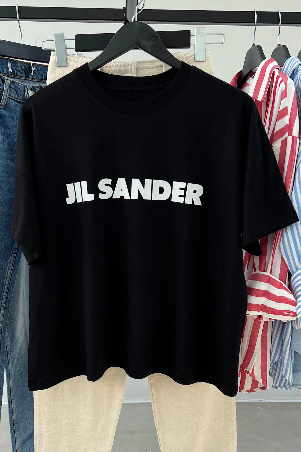 Kadın Yazı Baskılı Oversize T-Shirt Siyah