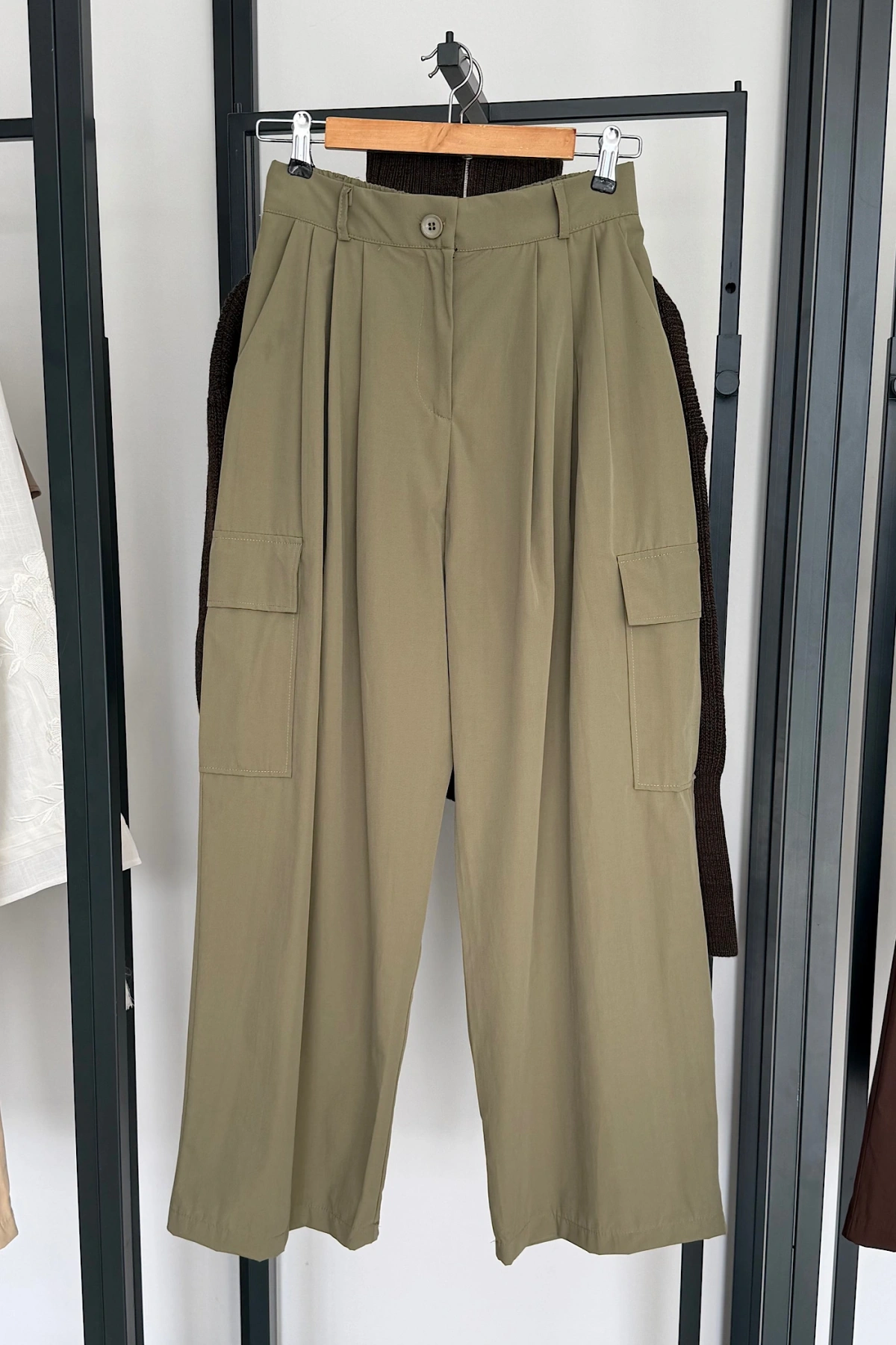 Kargo Cepli Pantolon Haki