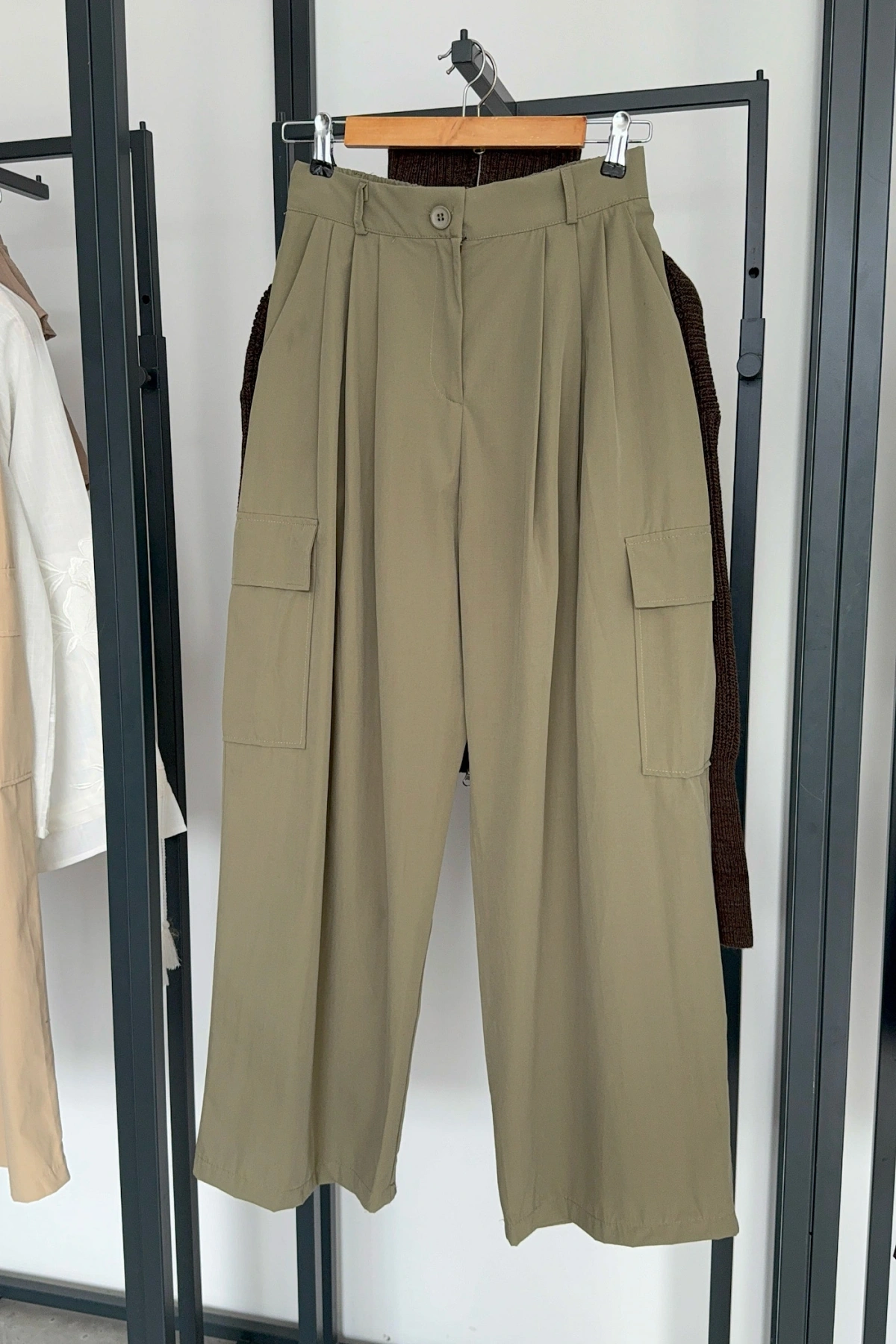 Kargo Cepli Pantolon Haki