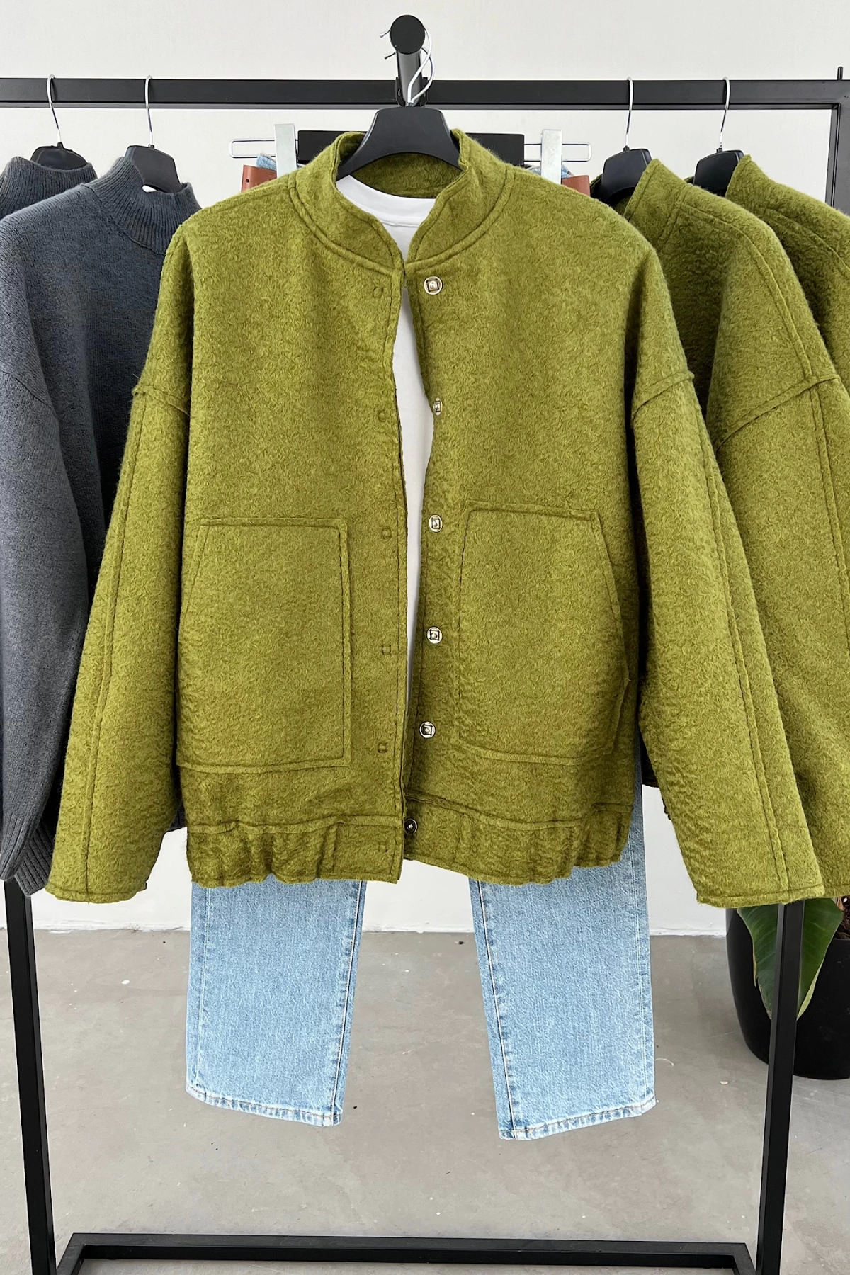 Cashmere Snap Jacket Green