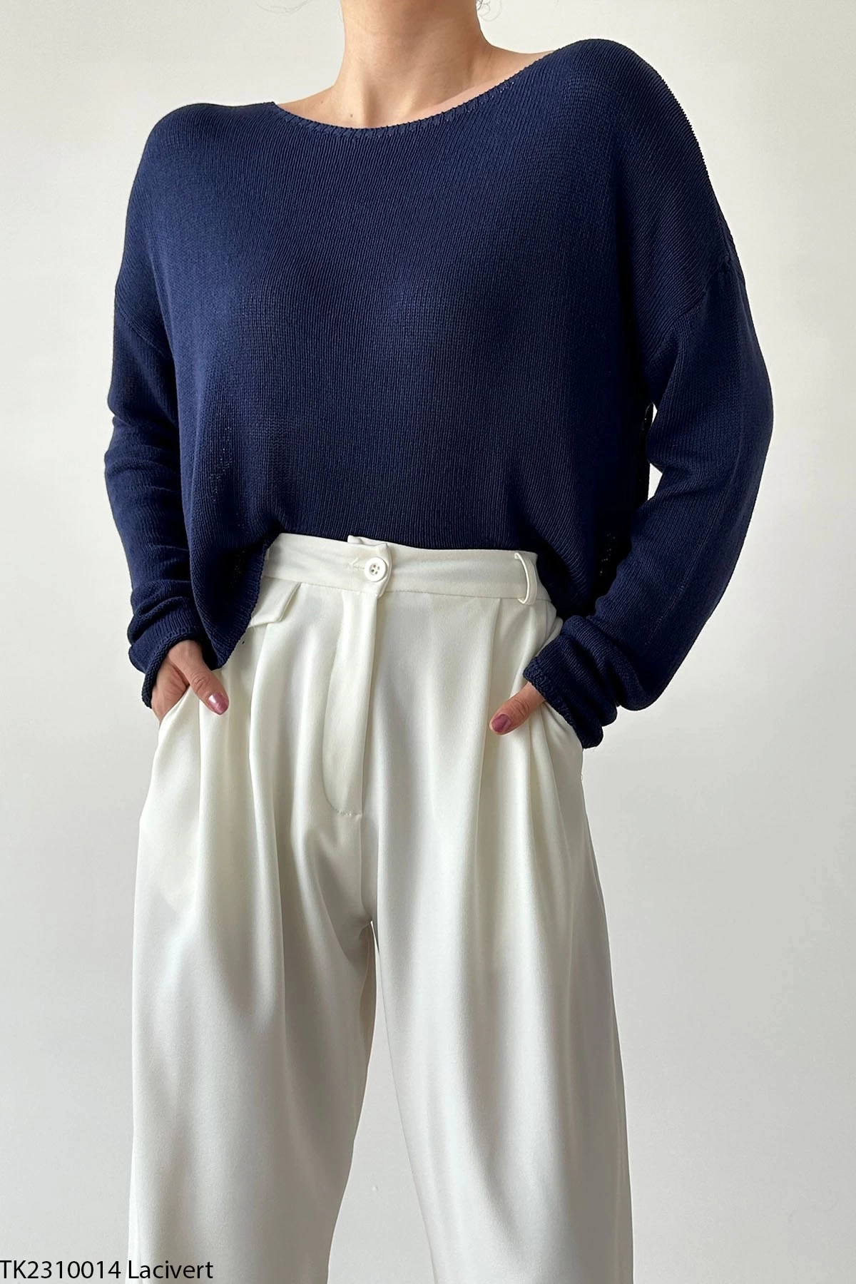 Boat Neck Plain Thin Knitwear