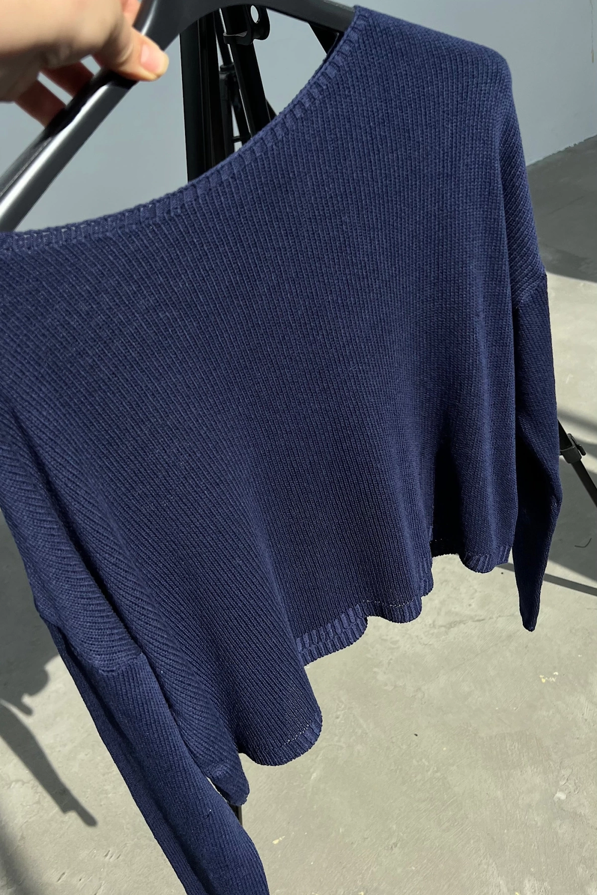 Boat Neck Plain Thin Knitwear
