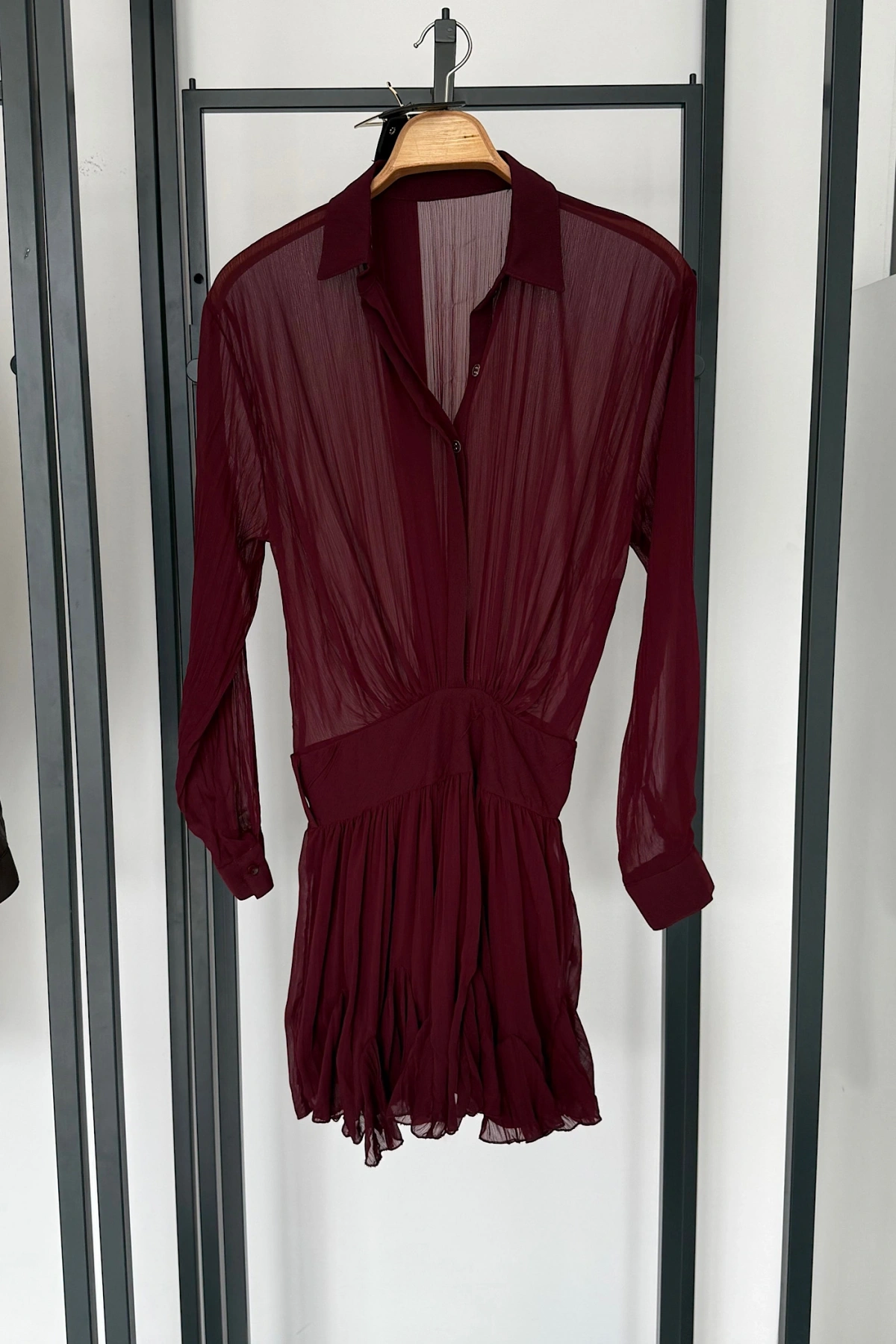 Kemer Detaylı Elbise Bordo