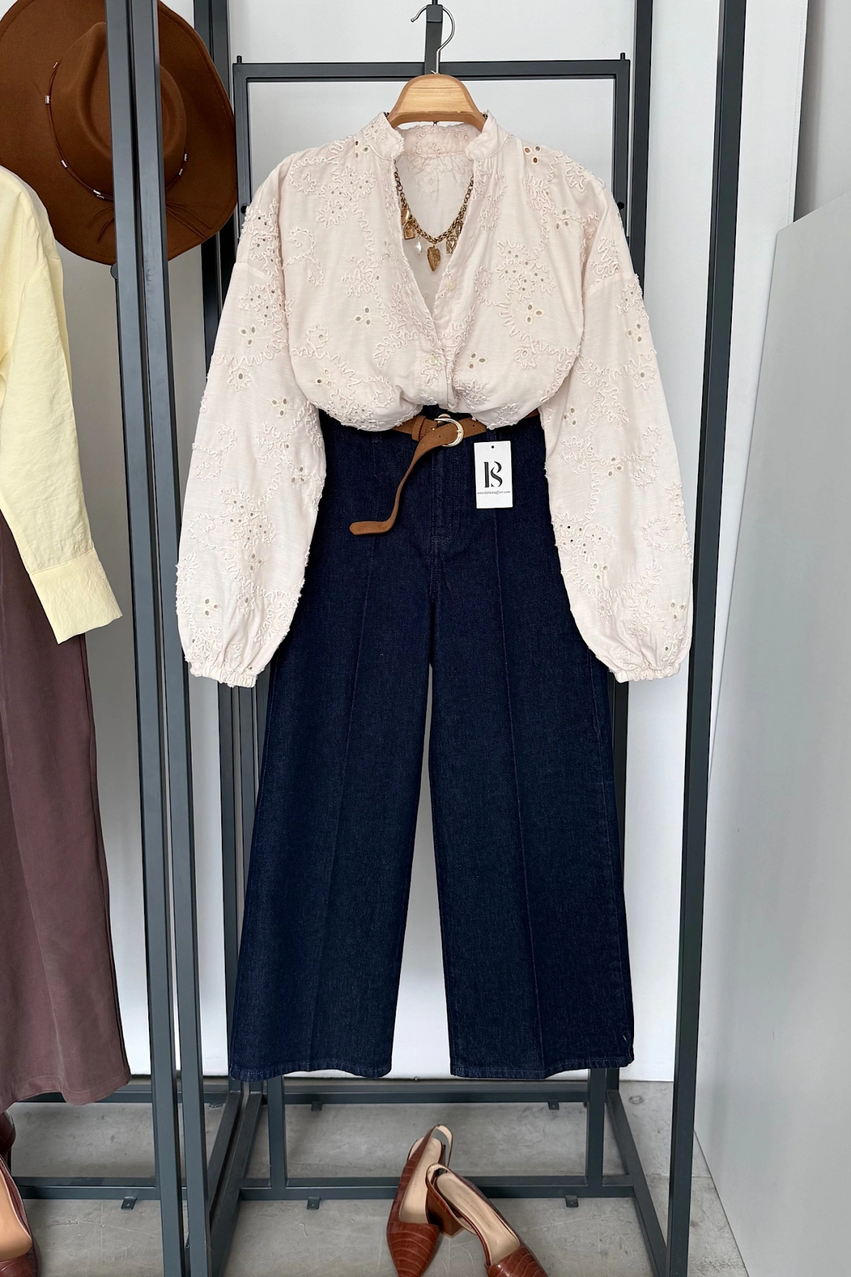 Kemerli Denim Lacivert