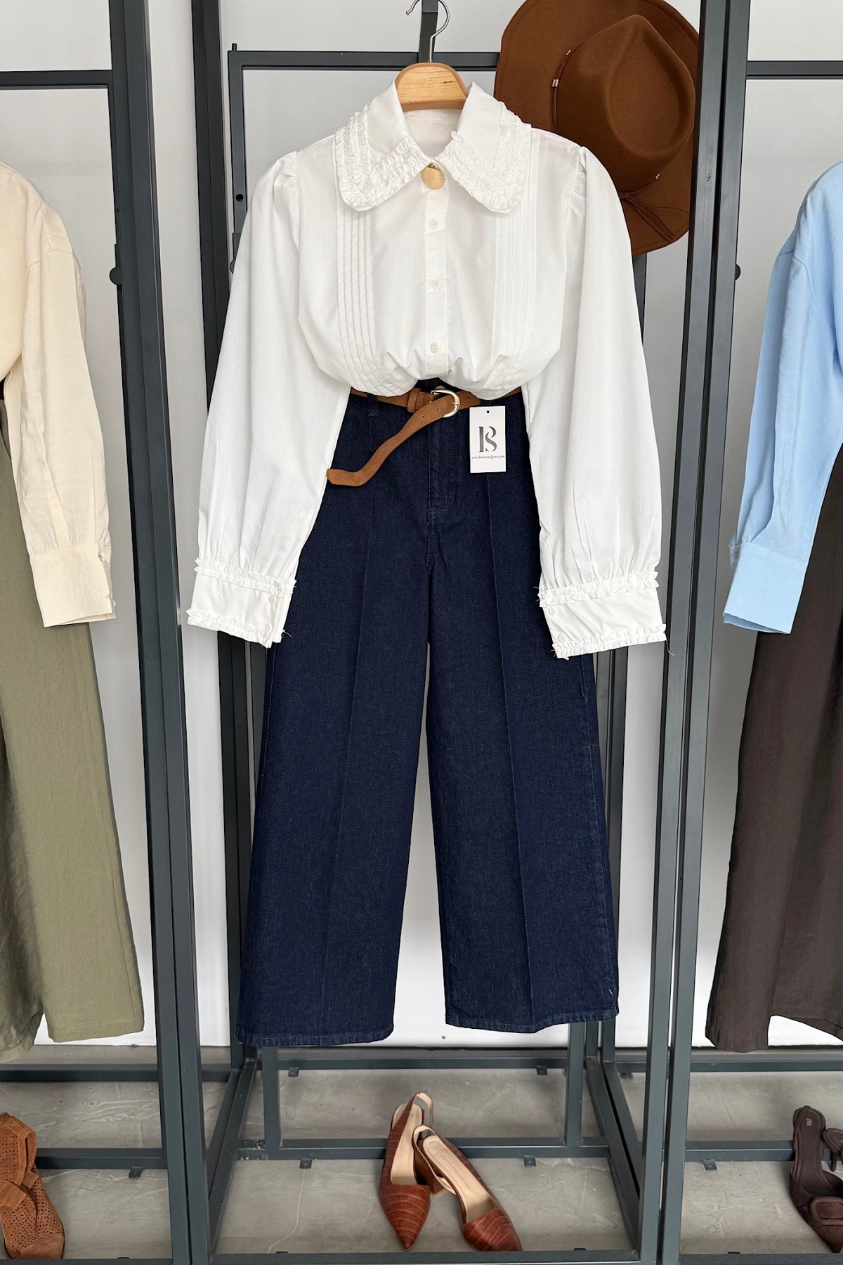 Kemerli Denim Lacivert