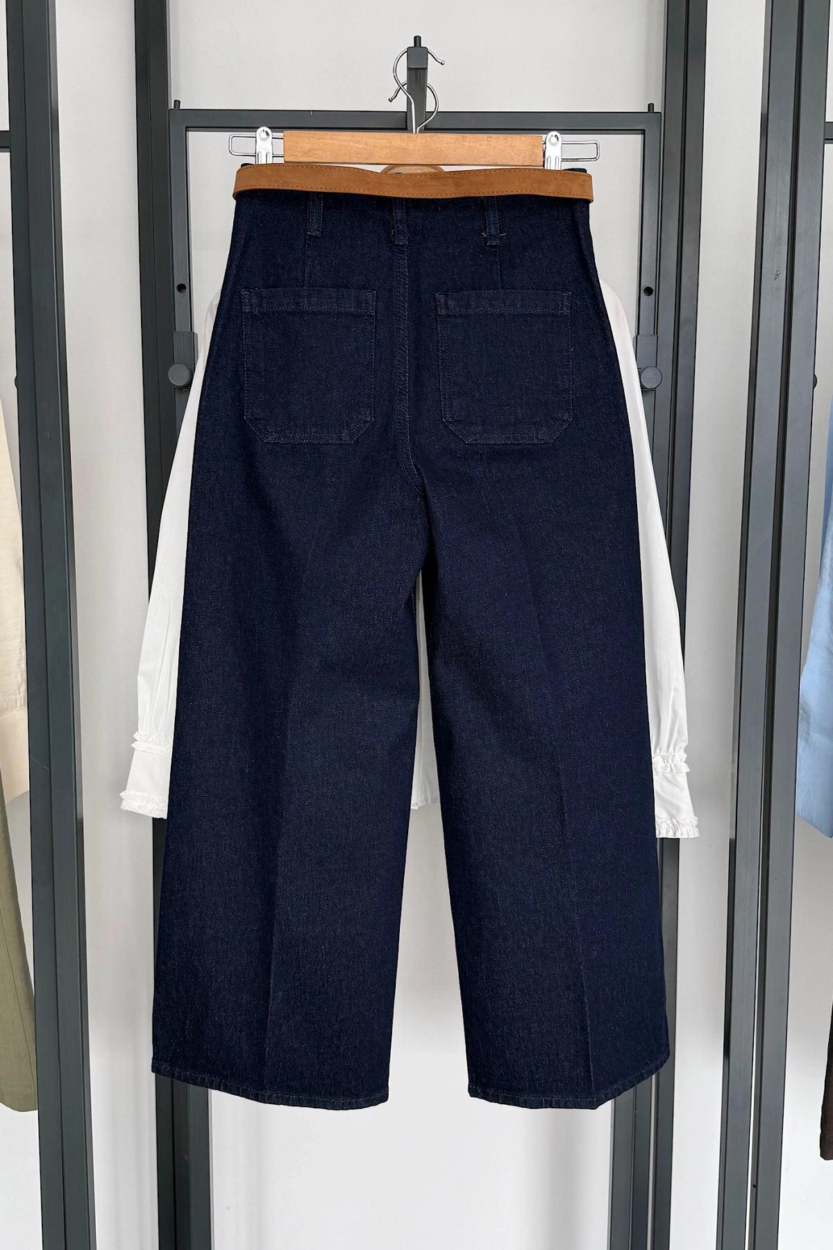 Kemerli Denim Lacivert