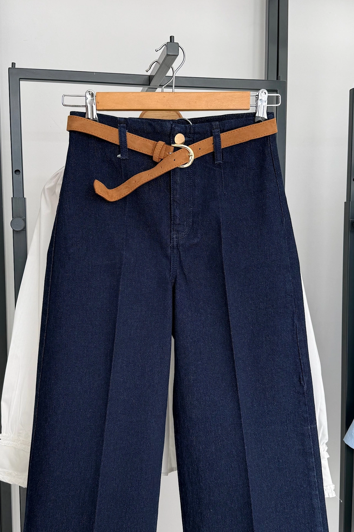 Kemerli Denim Lacivert