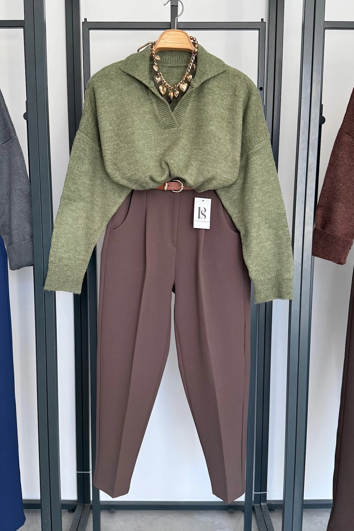 Kemerli Pantolon Kahverengi