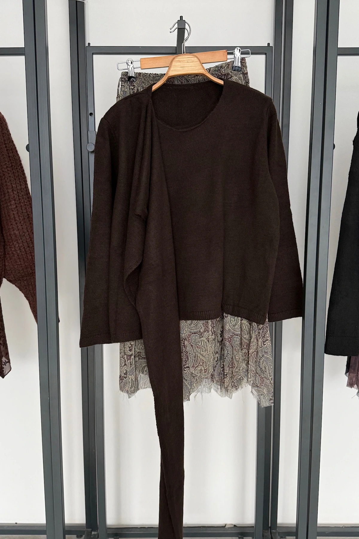 Kendinden Şallı Kazak Acı Kahve