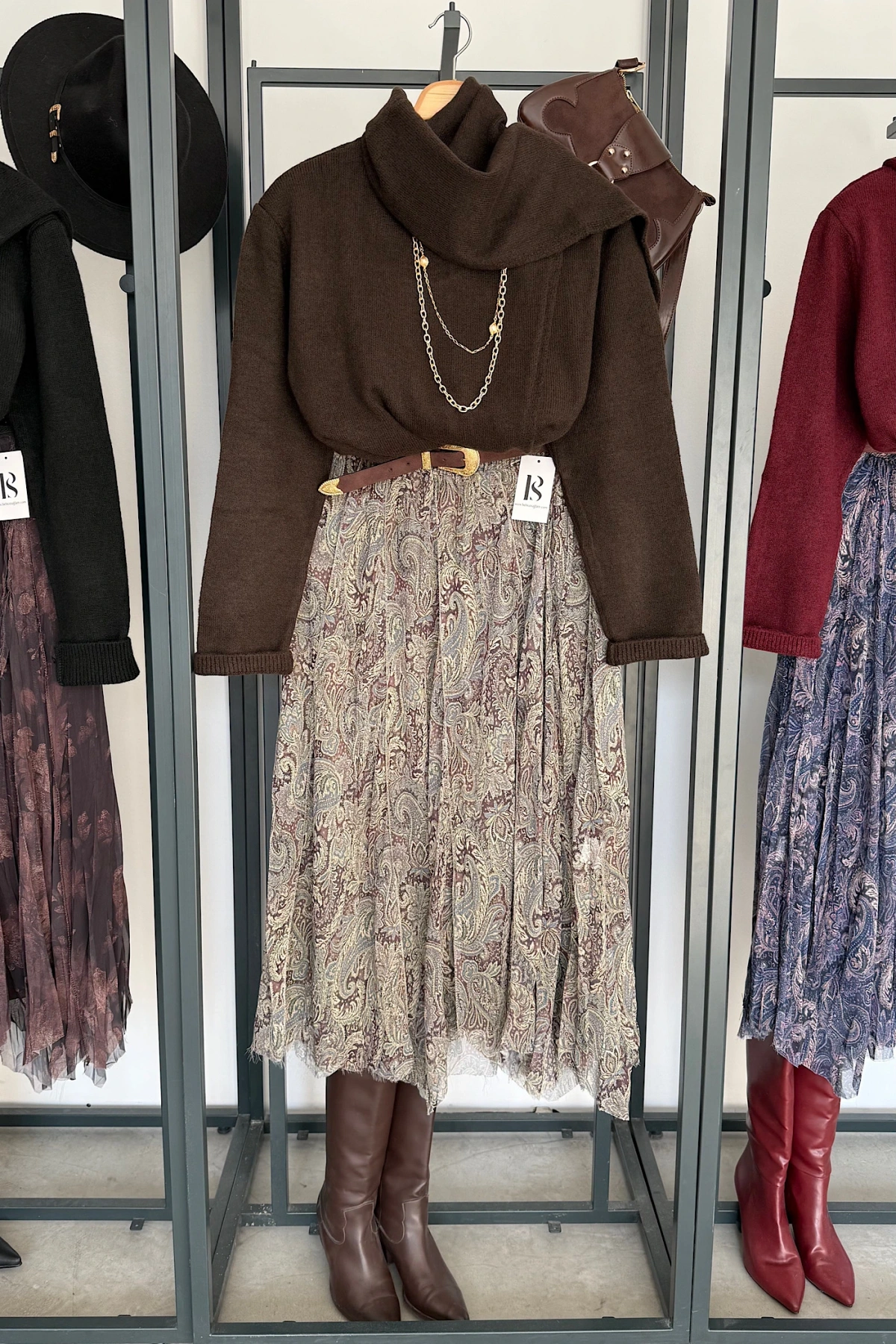 Kendinden Şallı Kazak Acı Kahve