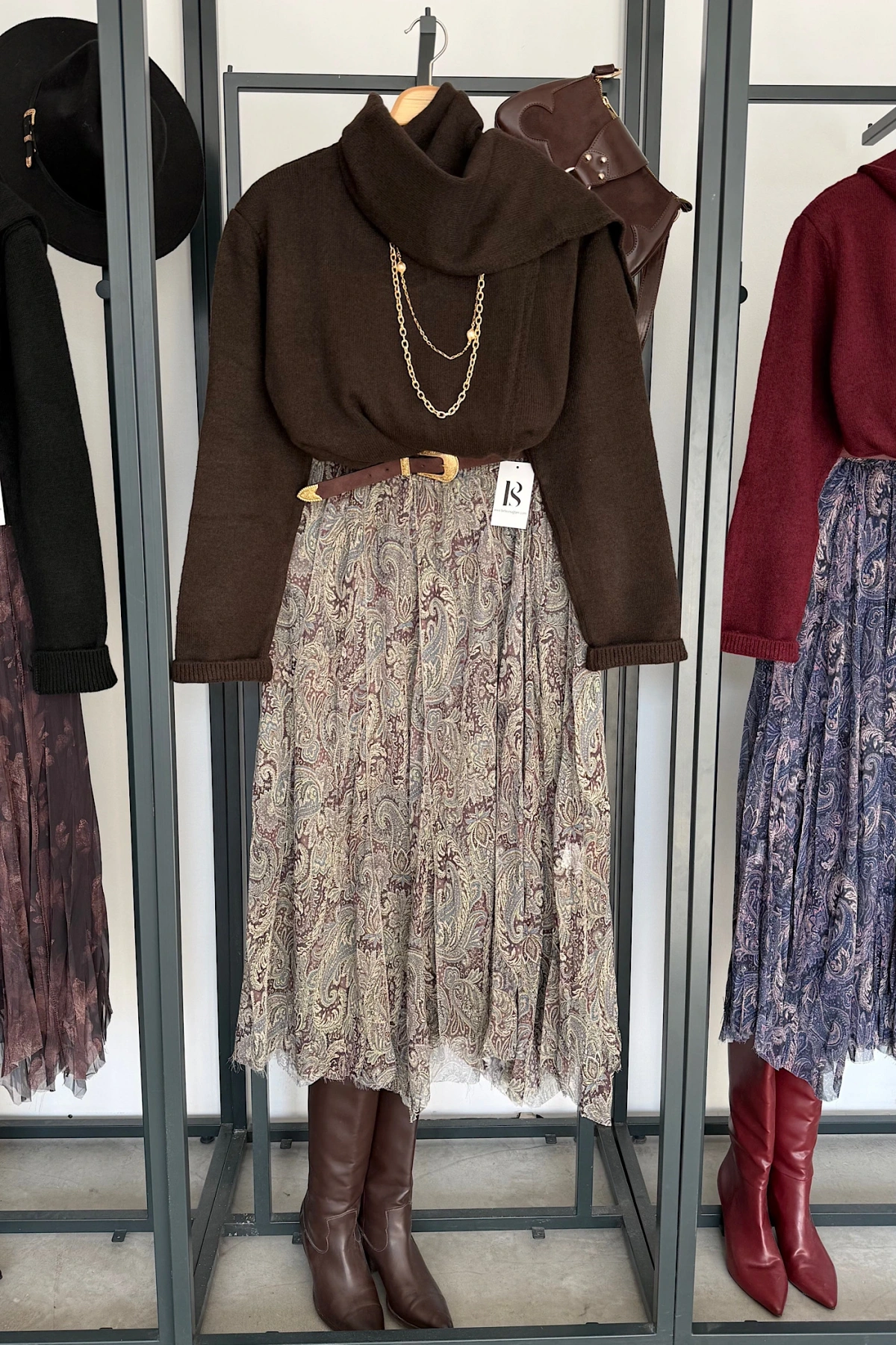 Kendinden Şallı Kazak Acı Kahve