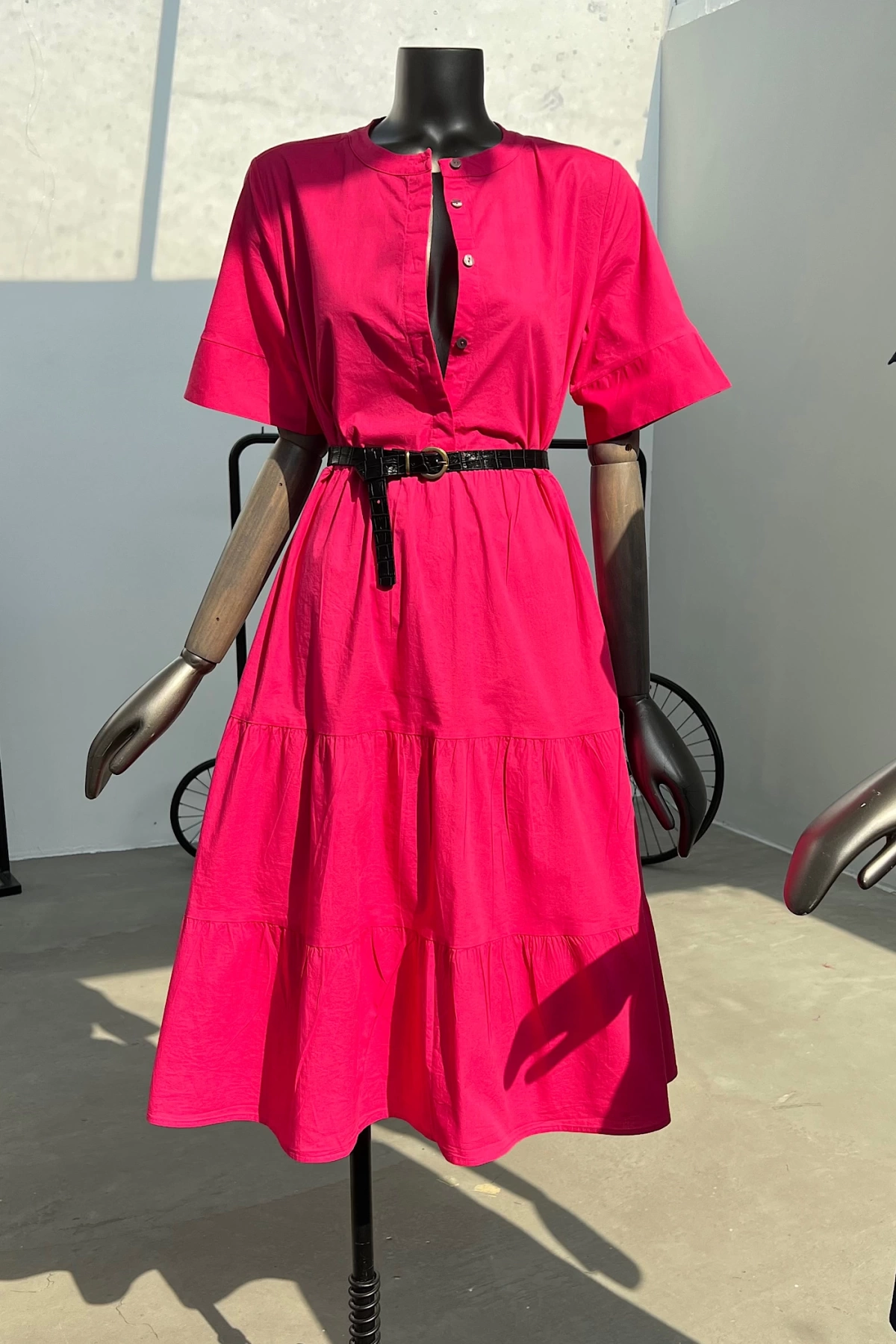 Short Sleeve Poplin Dress
