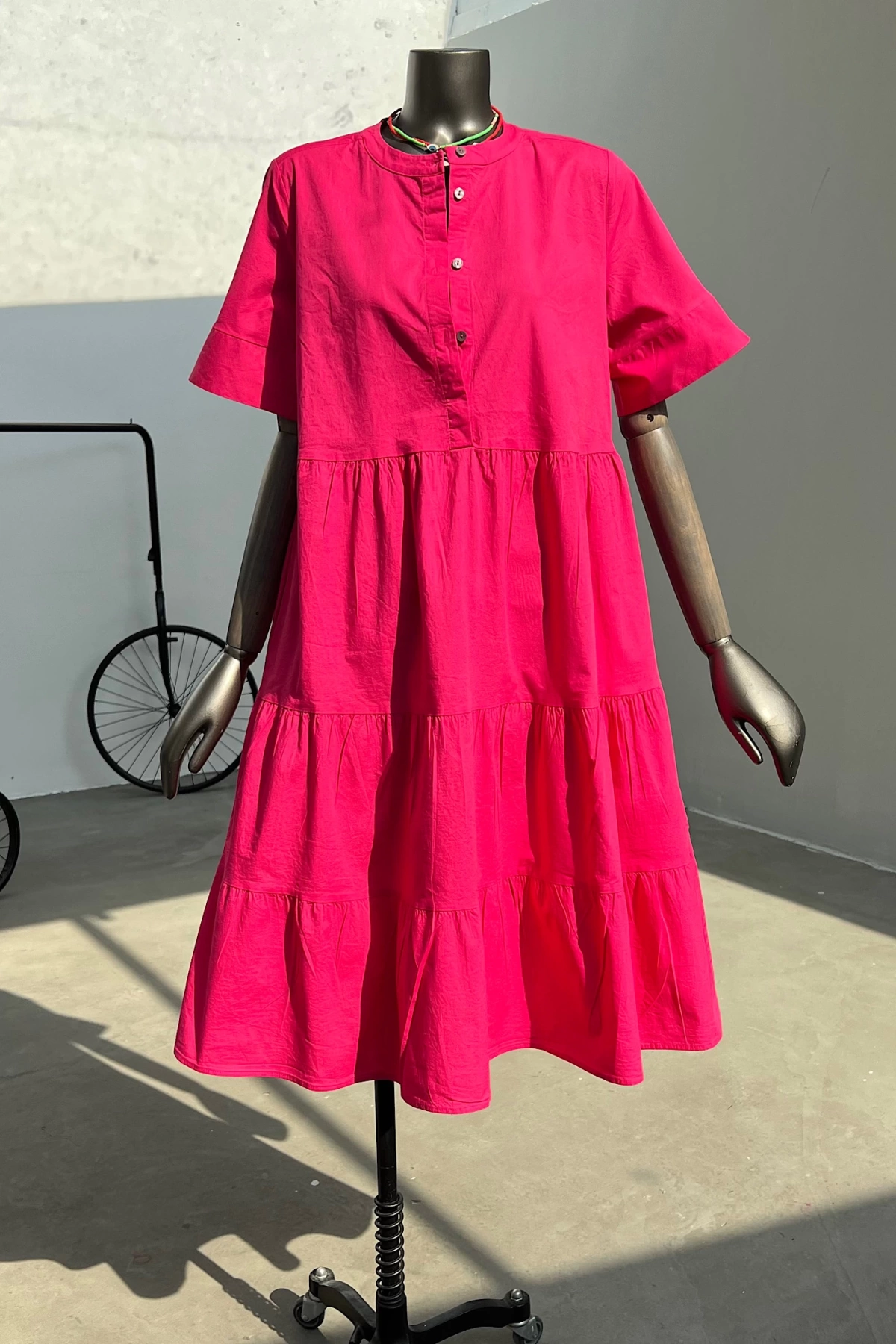 Short Sleeve Poplin Dress
