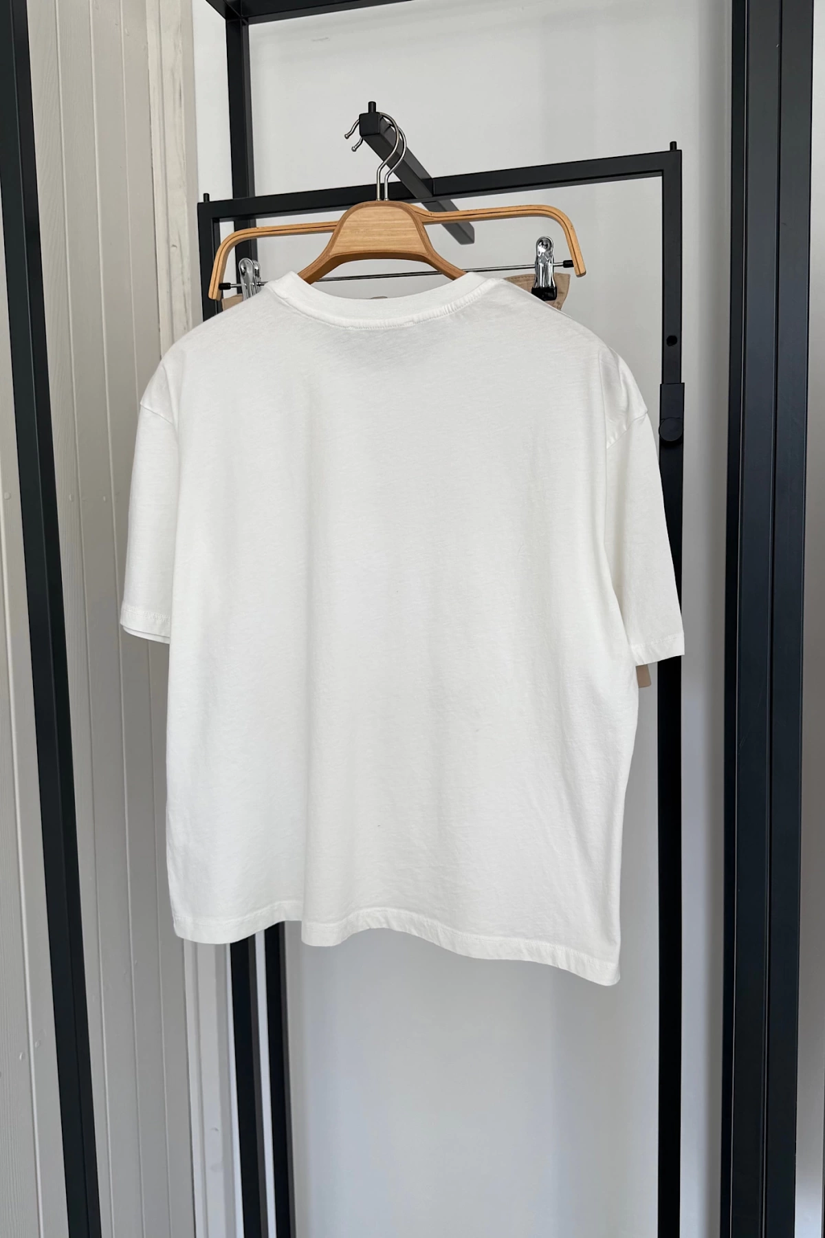 Kurdele Baskılı T-shirt Krem