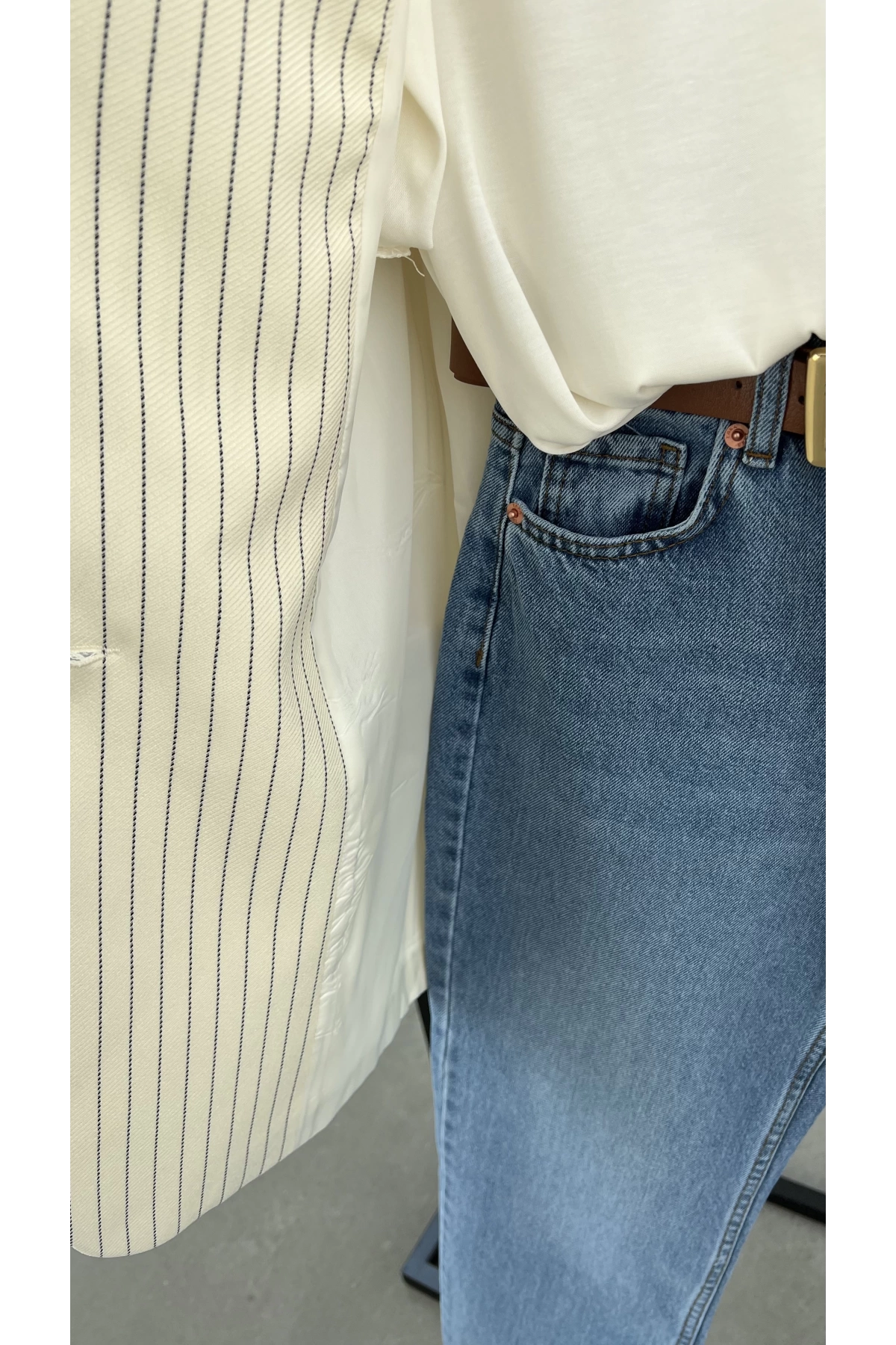 Padded Blazer Striped Jacket