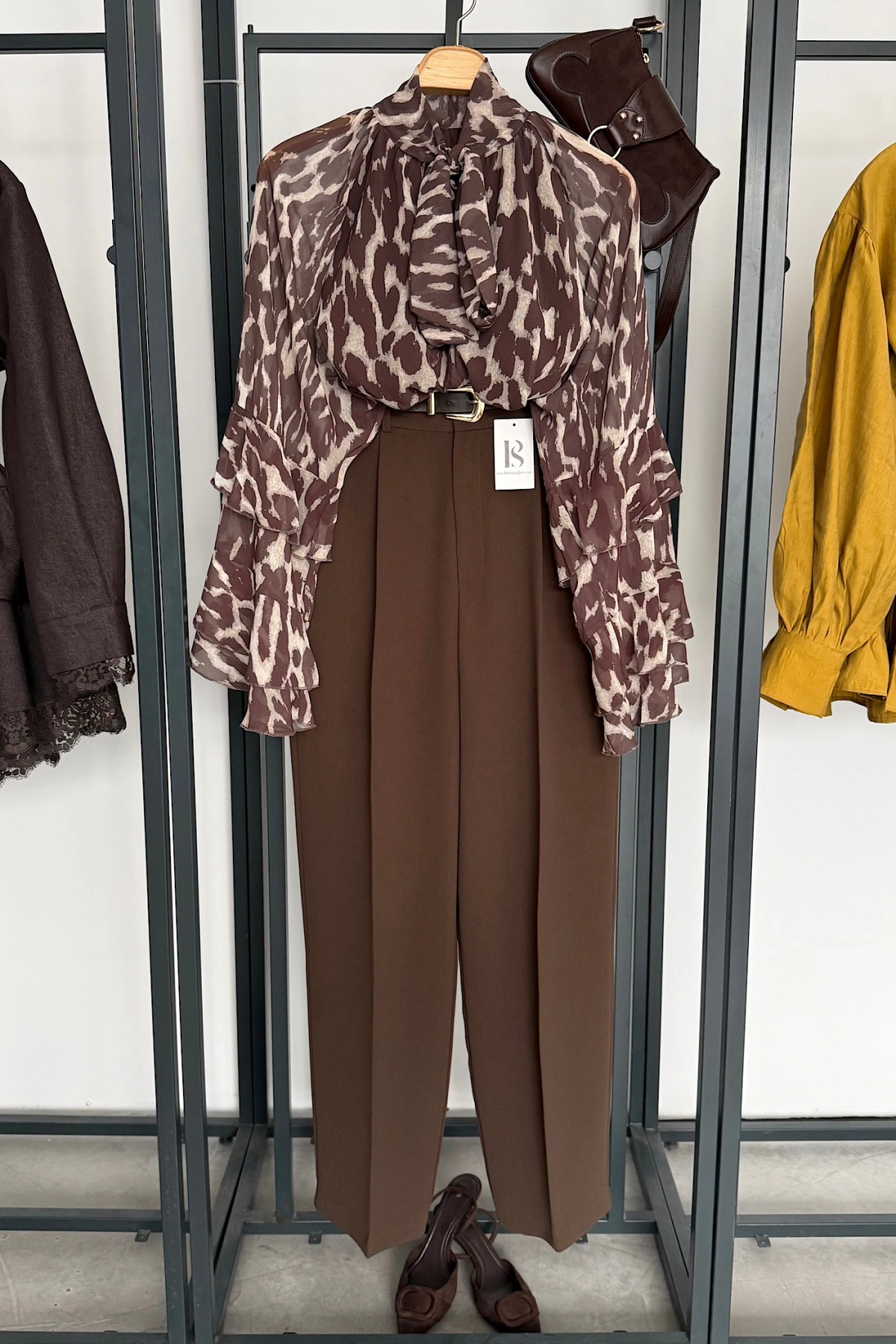 Leopar Desen Şifon Bluz Leopar