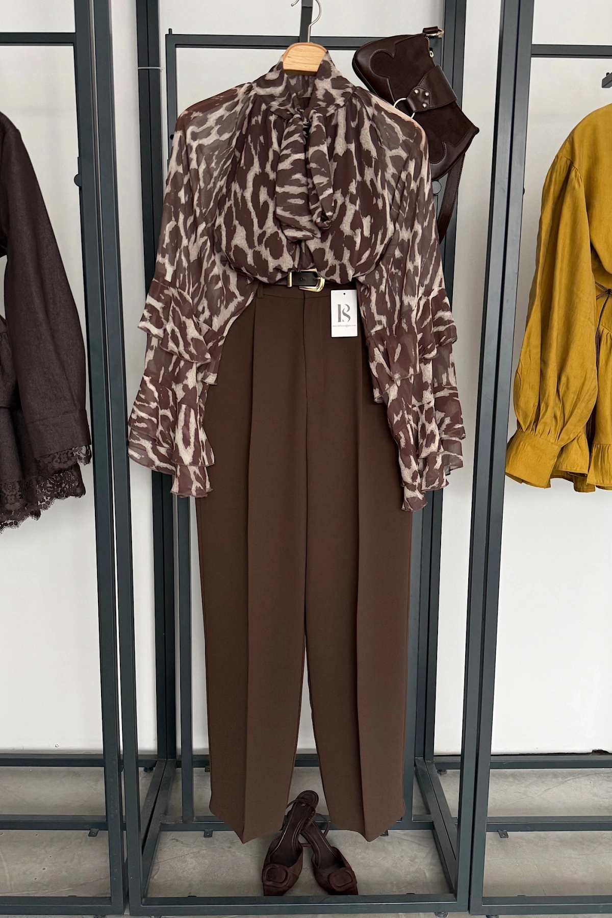 Leopar Desen Şifon Bluz Leopar