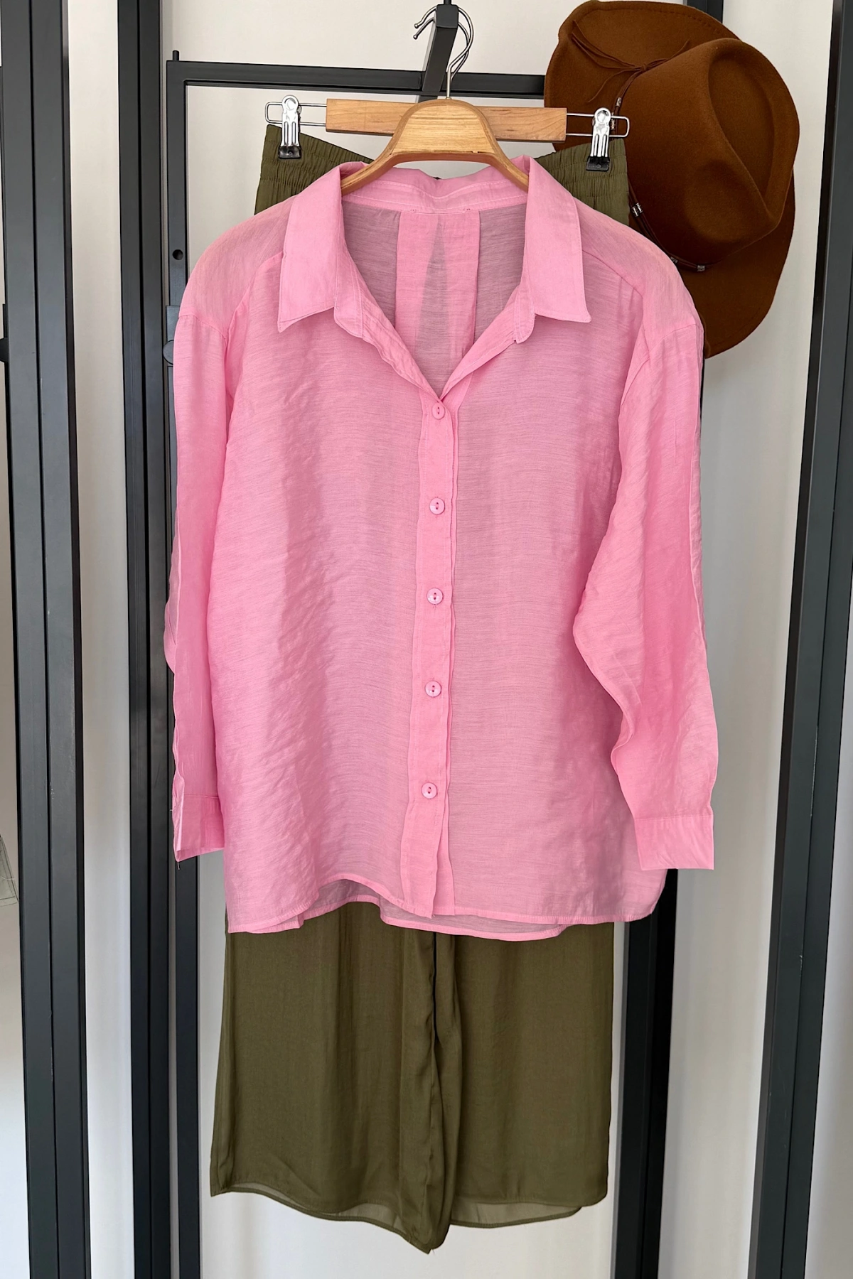 Luna Oversize Gömlek Pembe