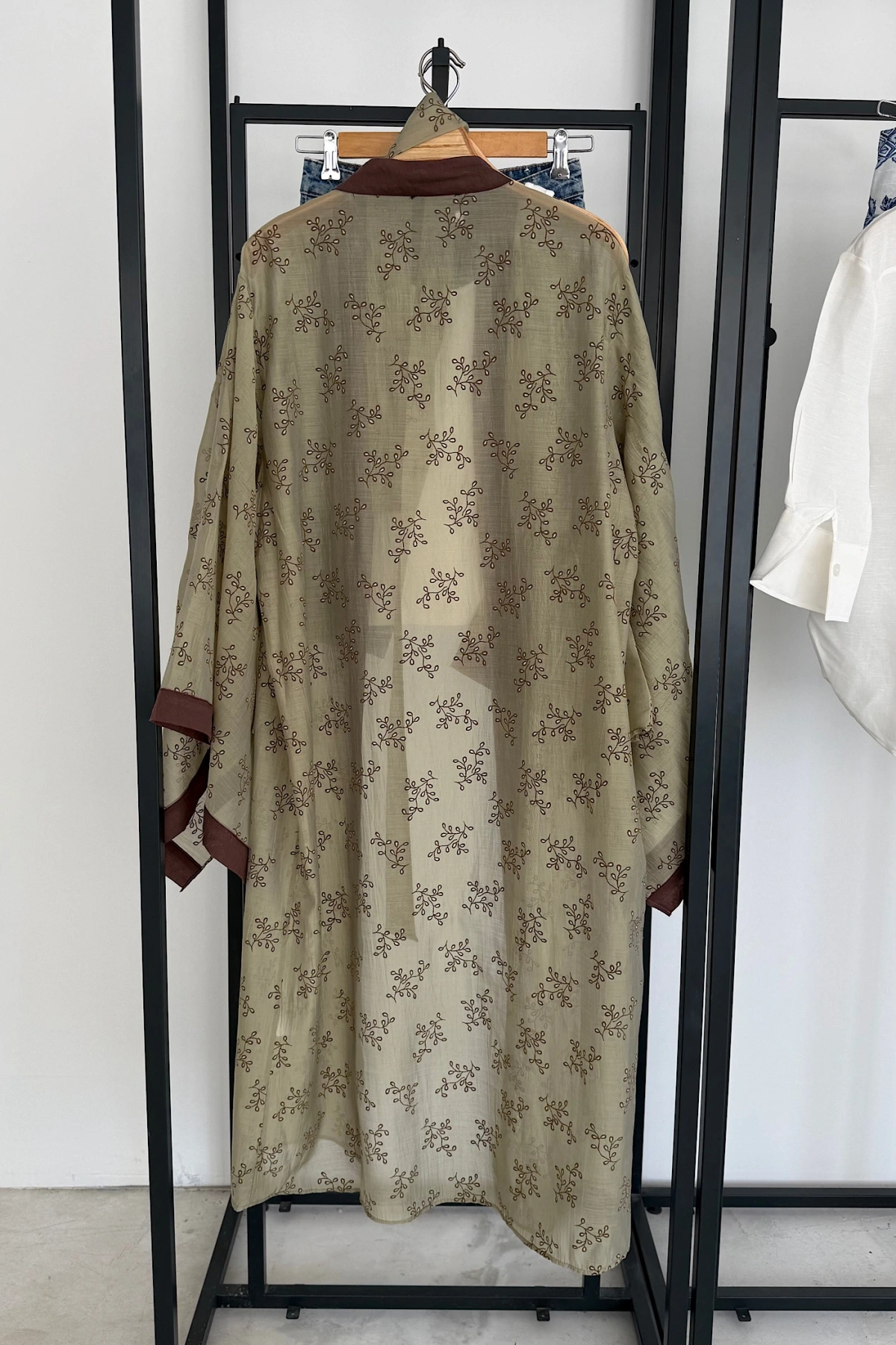 Nakış İşlemeli Kimono Yeşil