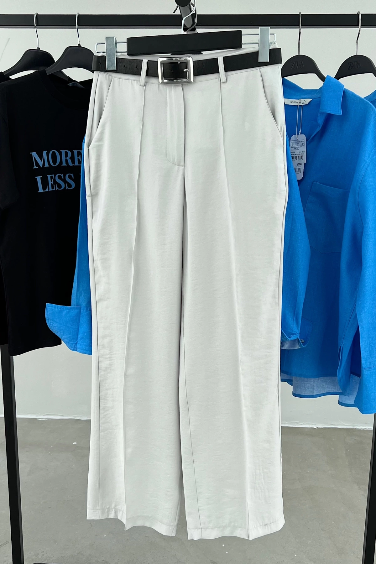 Front Stitched Wide Leg Trousers