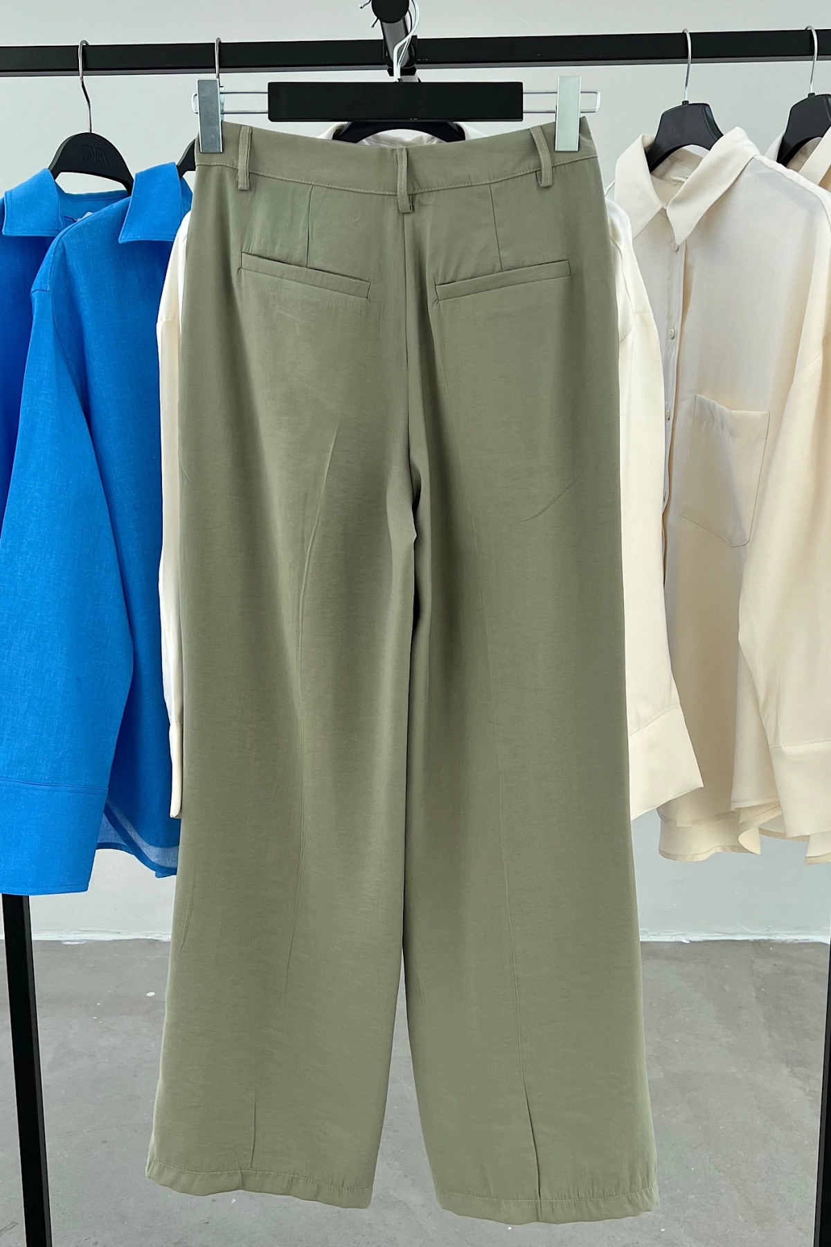 Front Stitched Wide Leg Trousers