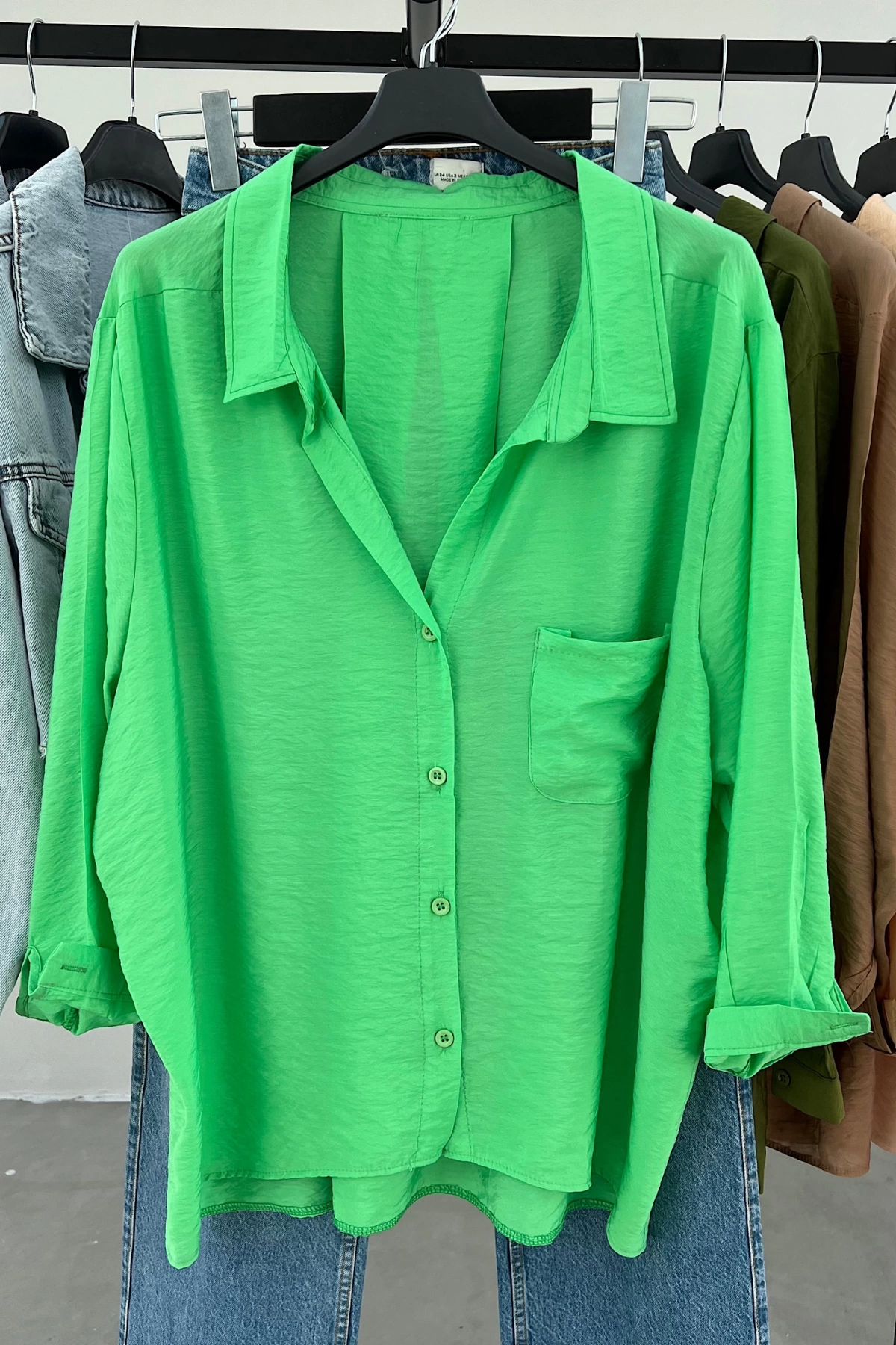 Oversize Salaş Gömlek Yeşil