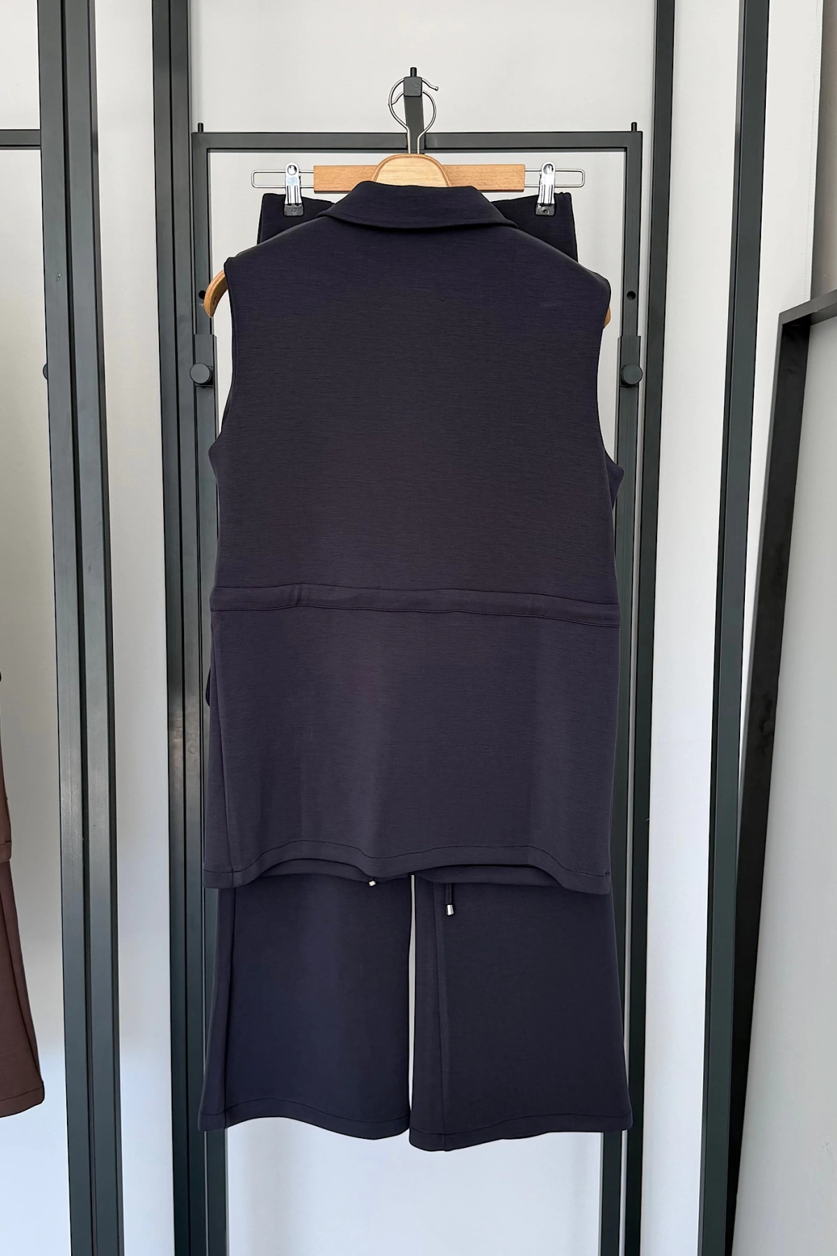 Oysh Çıtçıtlı Yelek Takım Lacivert