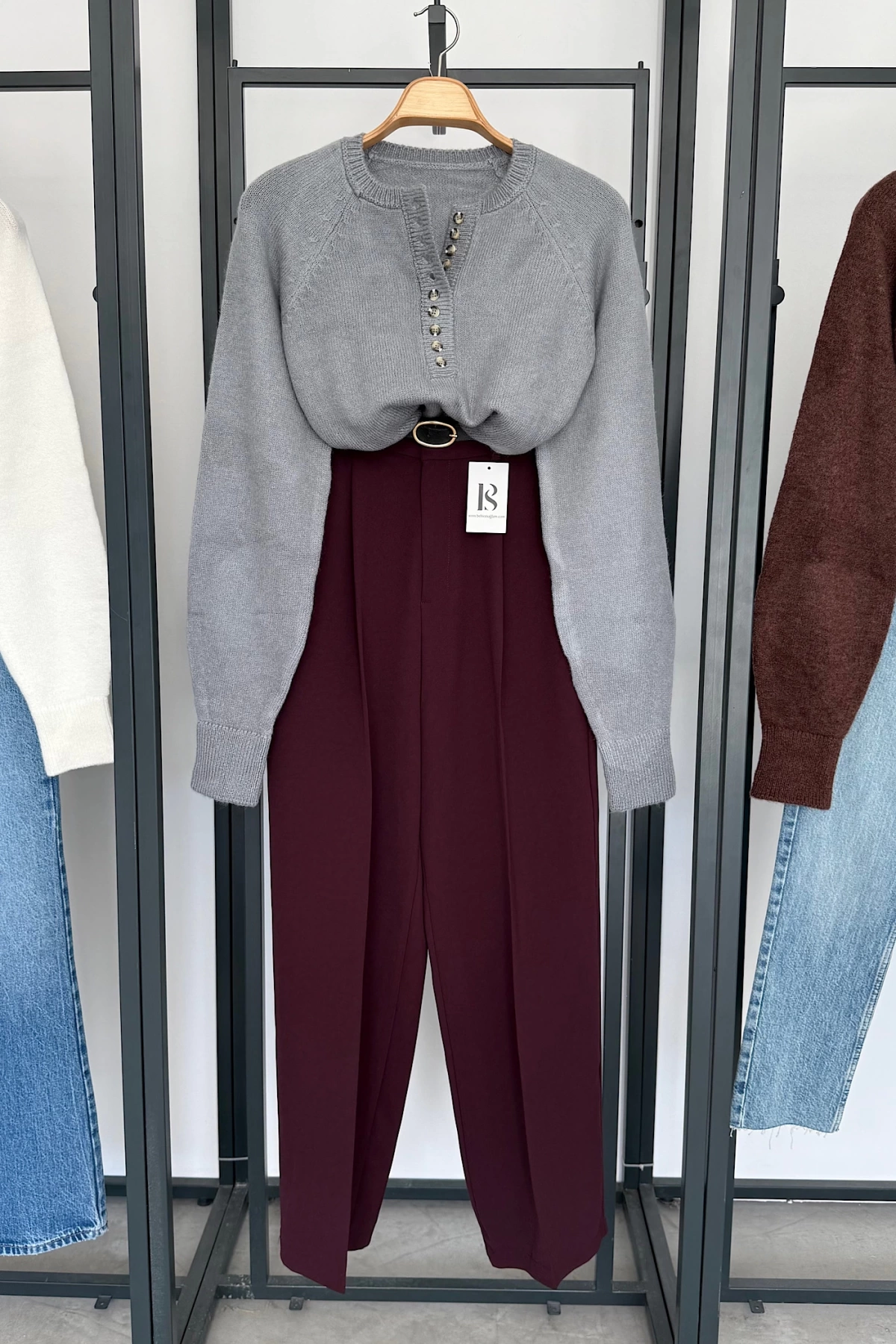 Pensli Pantolon Bordo