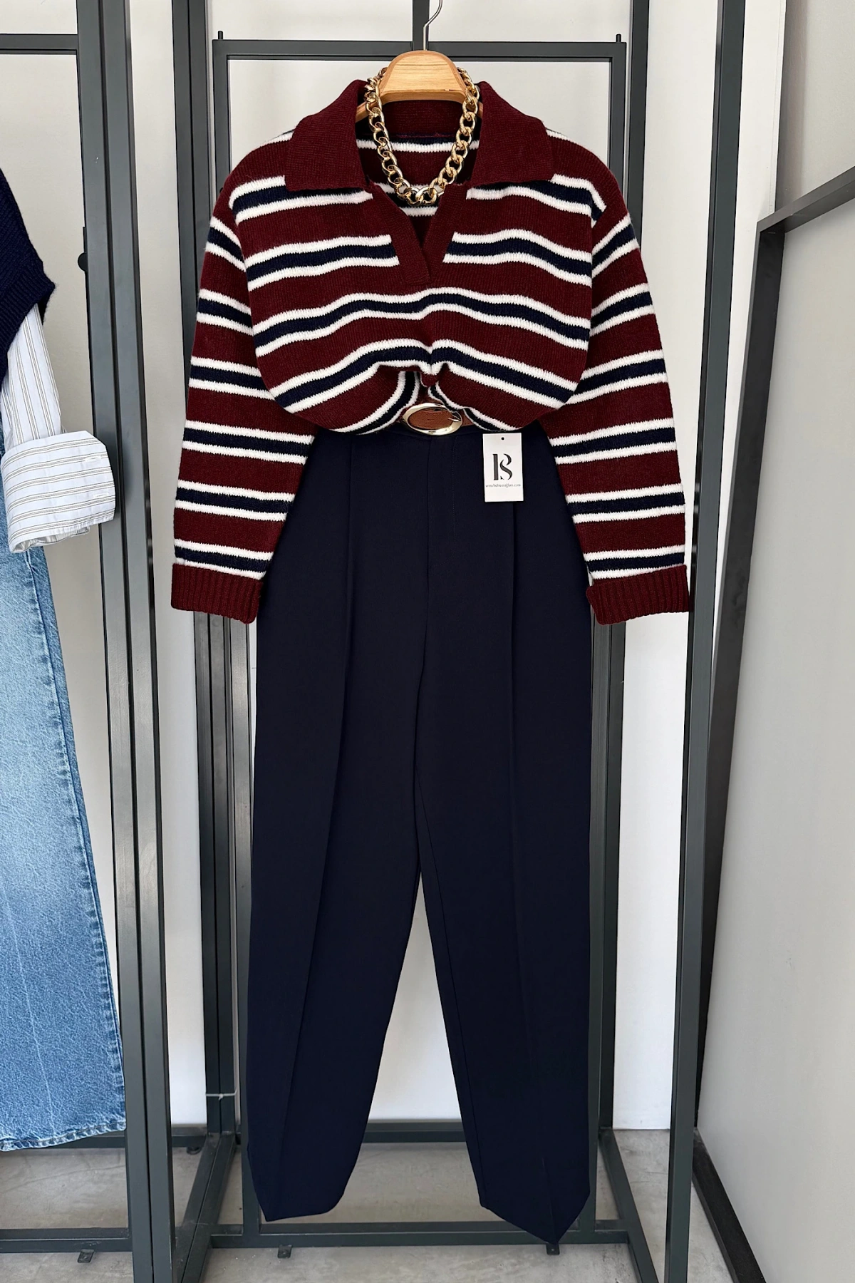 Polo Yaka Kazak Bordo