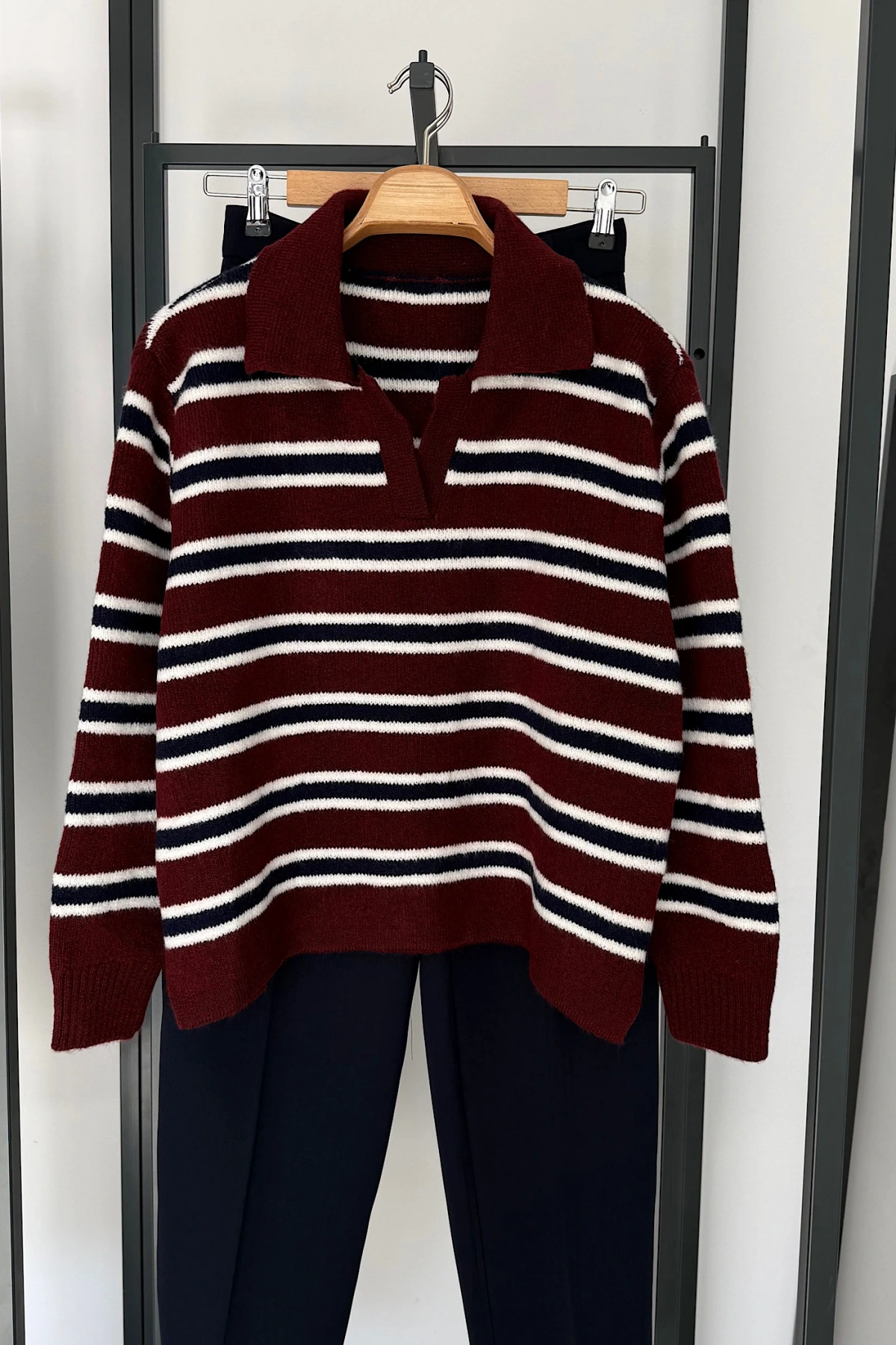 Polo Yaka Kazak Bordo