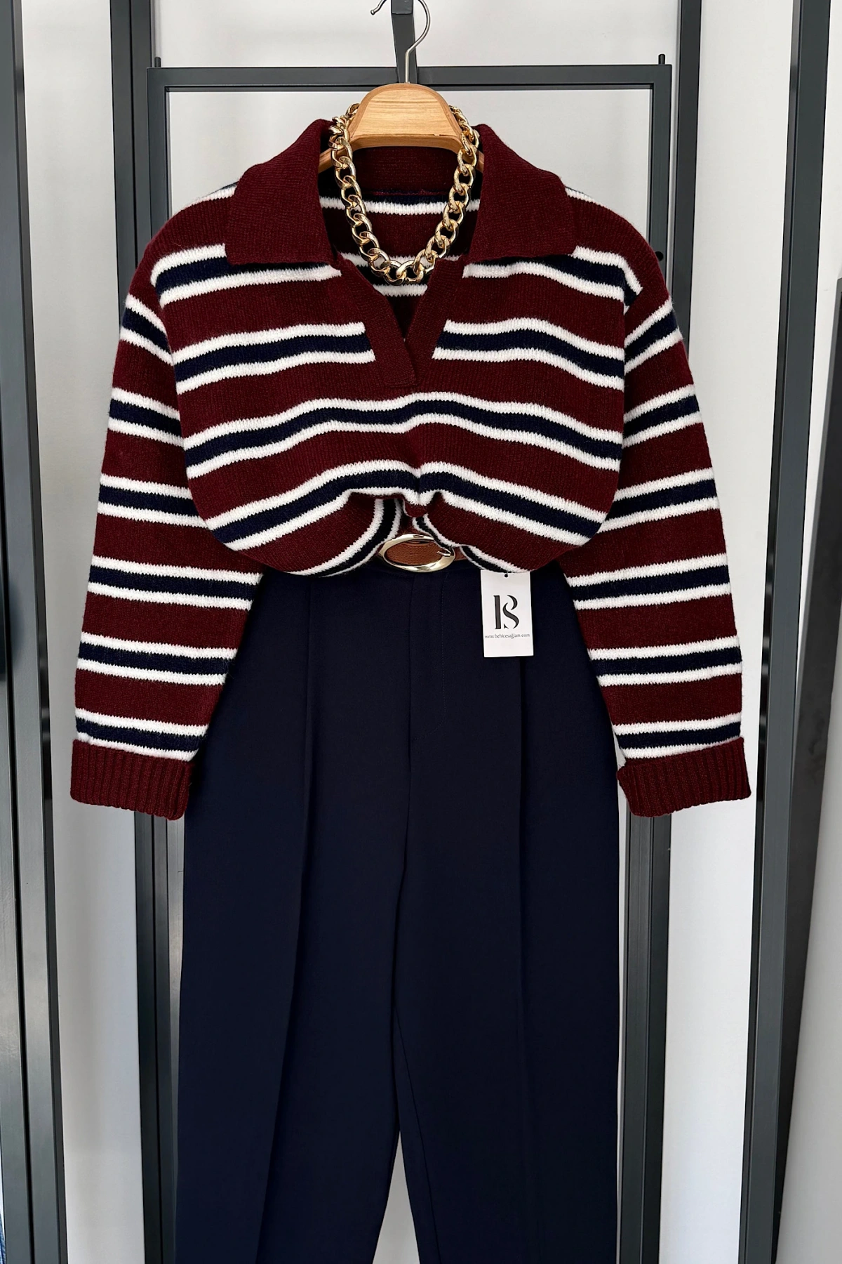 Polo Yaka Kazak Bordo