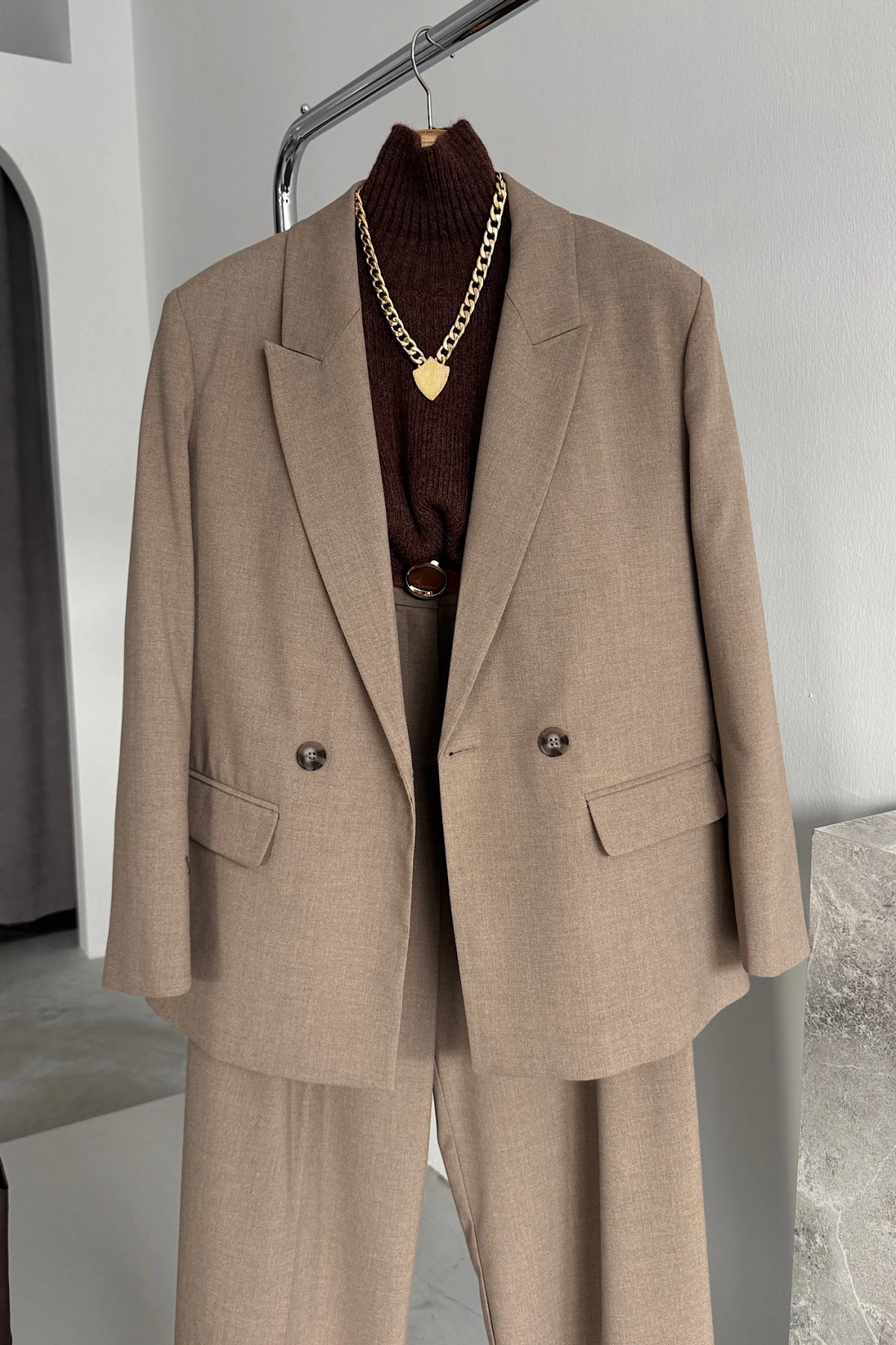 Premıum Blazer Ceket Camel