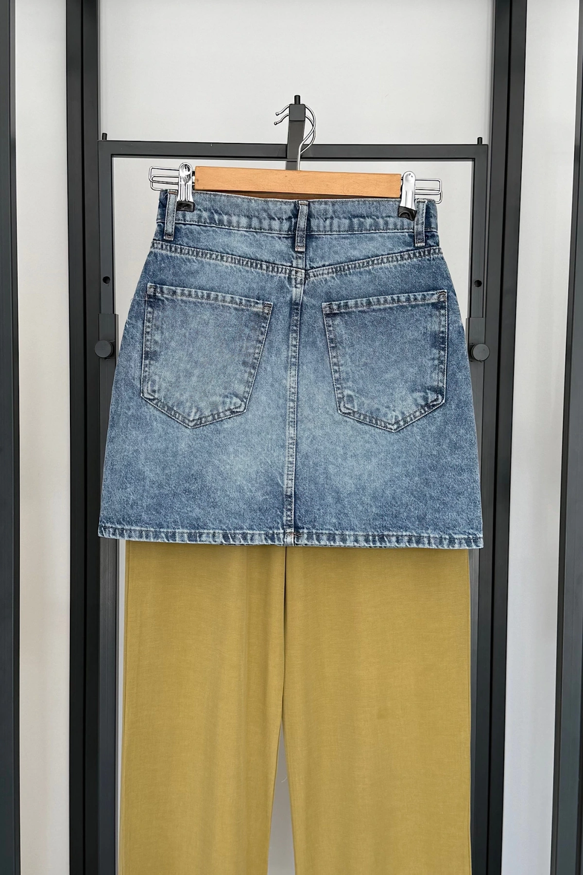 Premıum Denim Etek Mavi