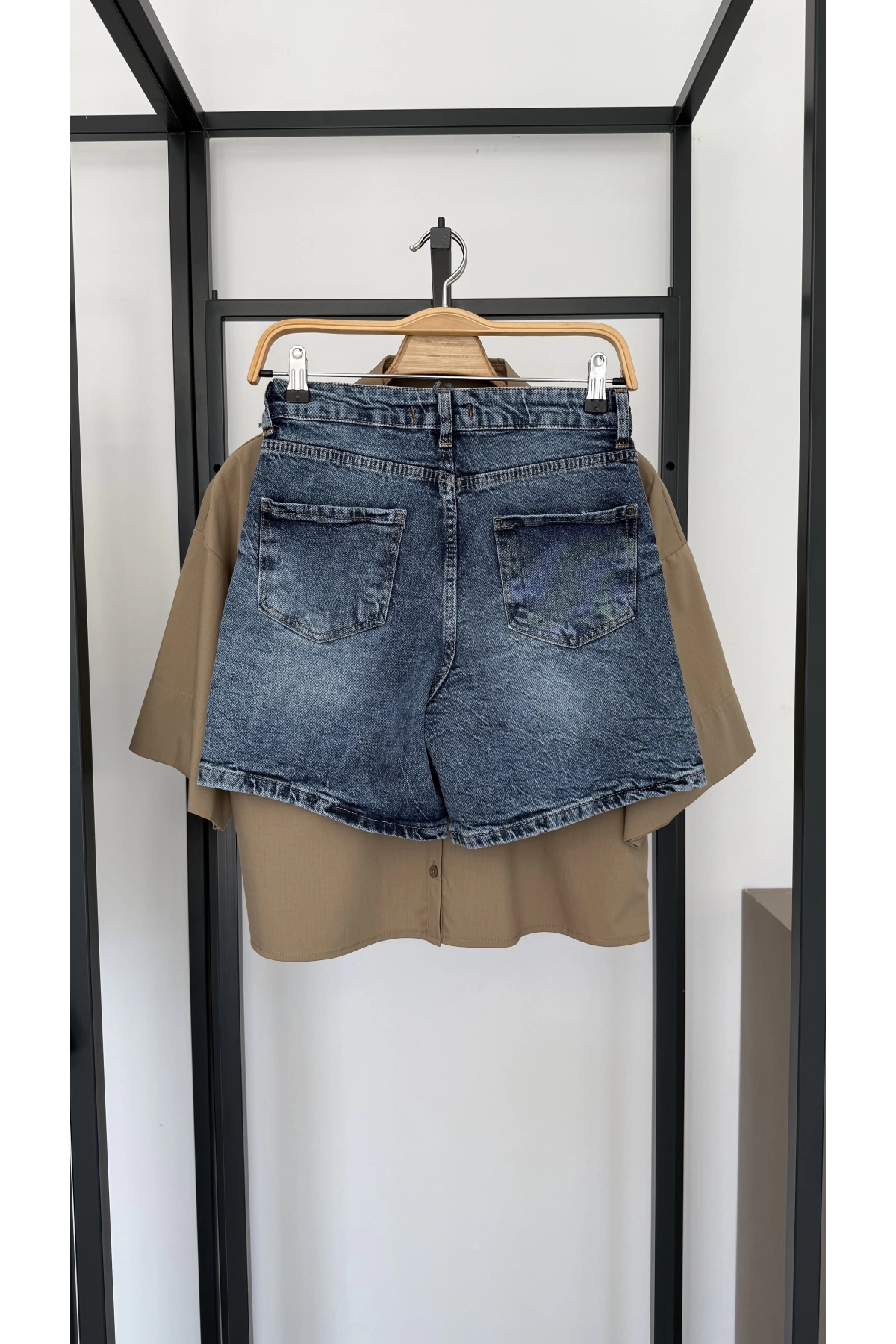 Premıum Denim Şort Mavi