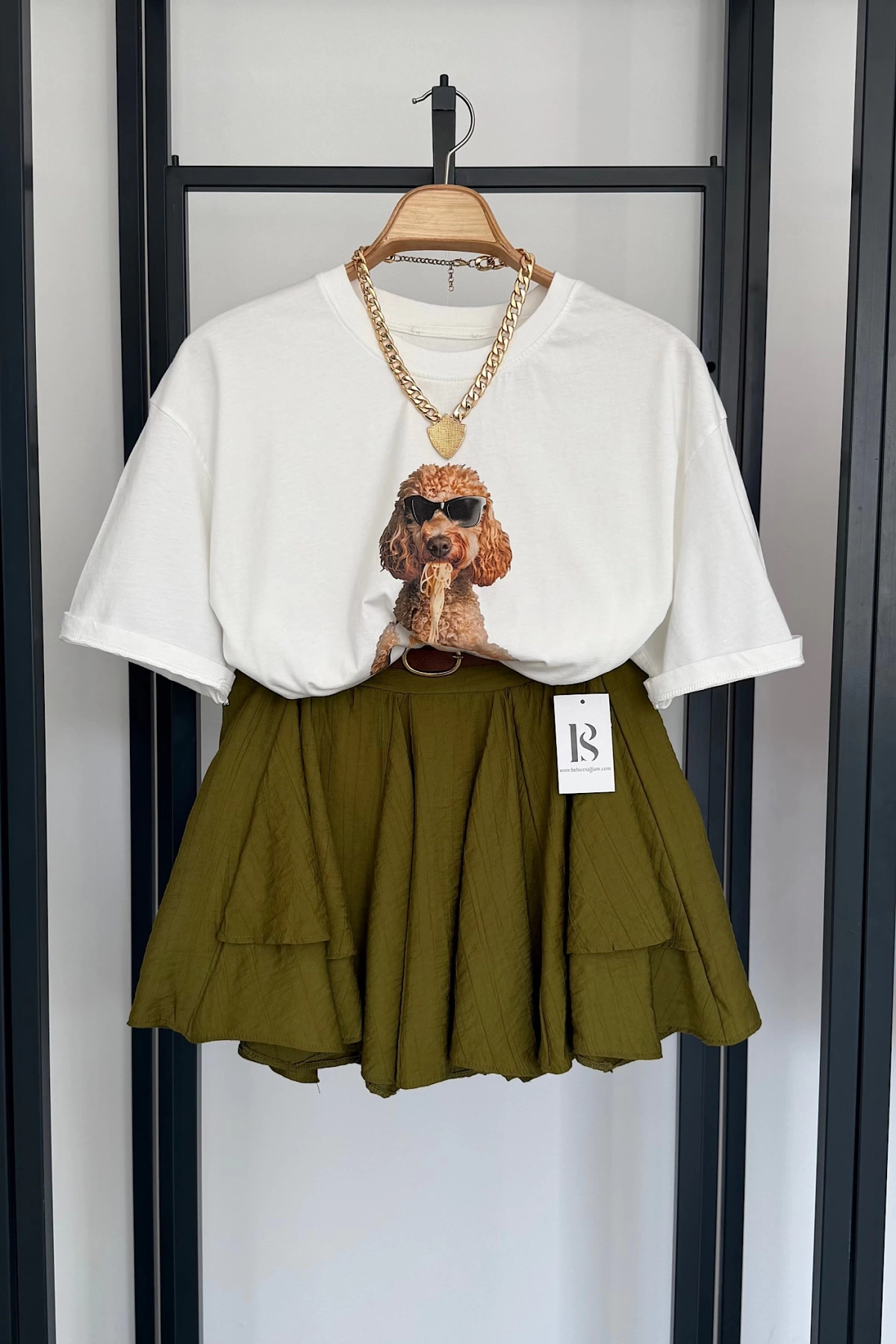 Premıum Pasta Köpek Baskılı T-Shirt