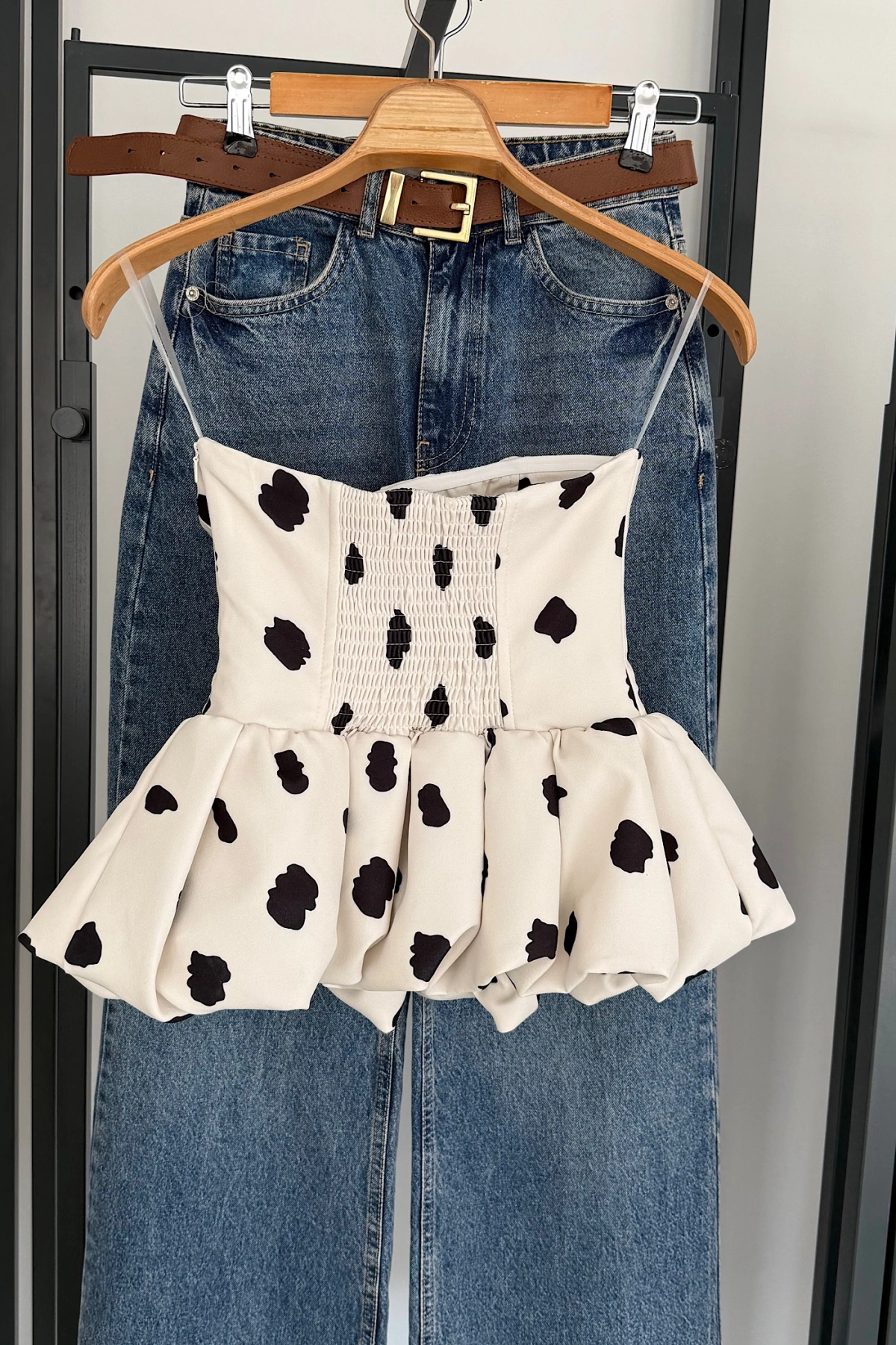 Puantiyeli Bluz Krem (ÖN SİPARİŞ)