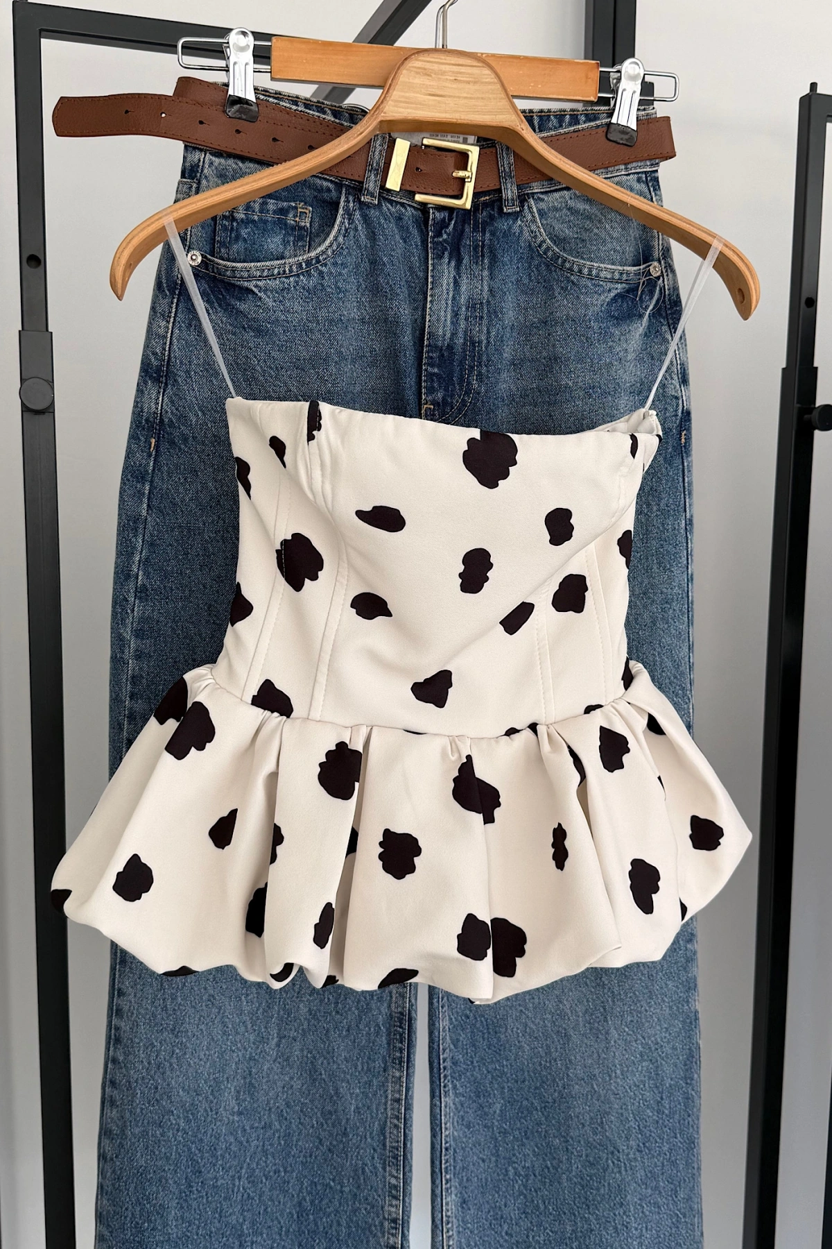 Puantiyeli Bluz Krem (ÖN SİPARİŞ)