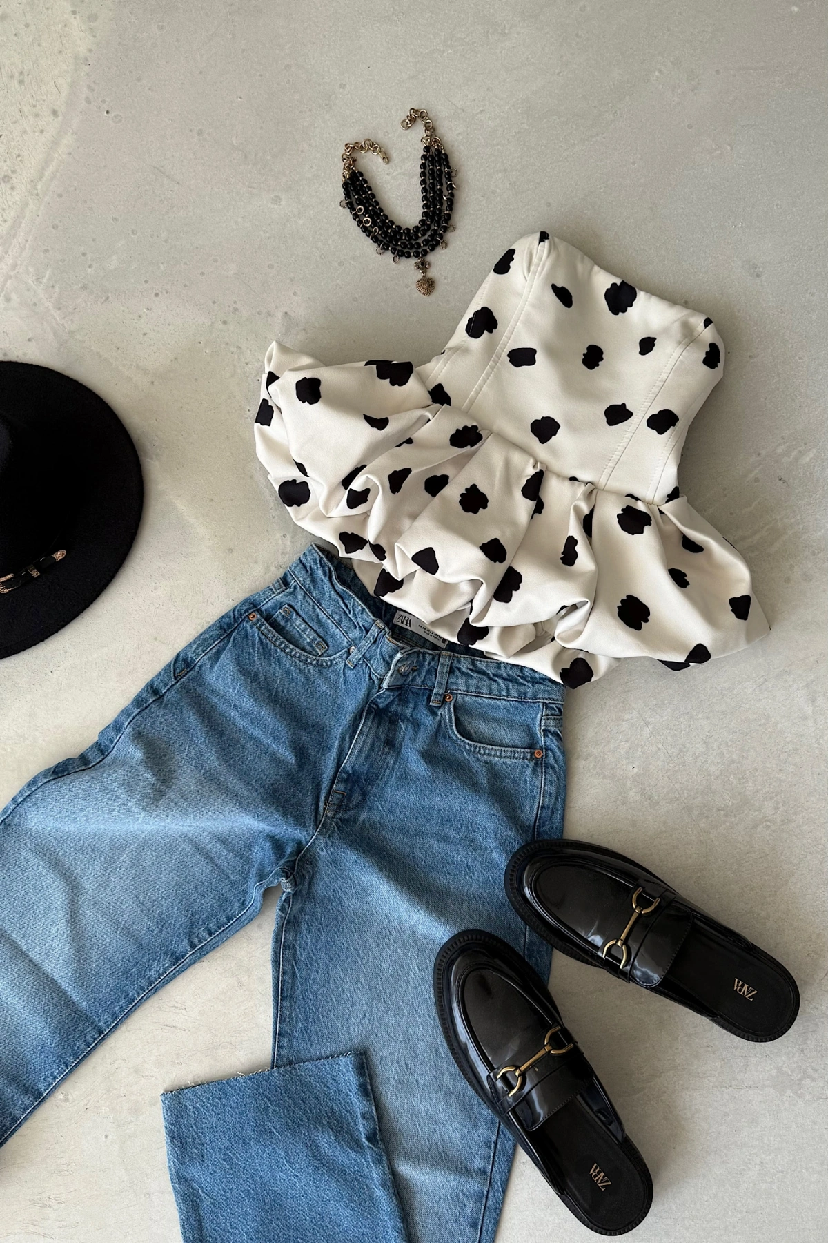 Puantiyeli Bluz Krem (ÖN SİPARİŞ)