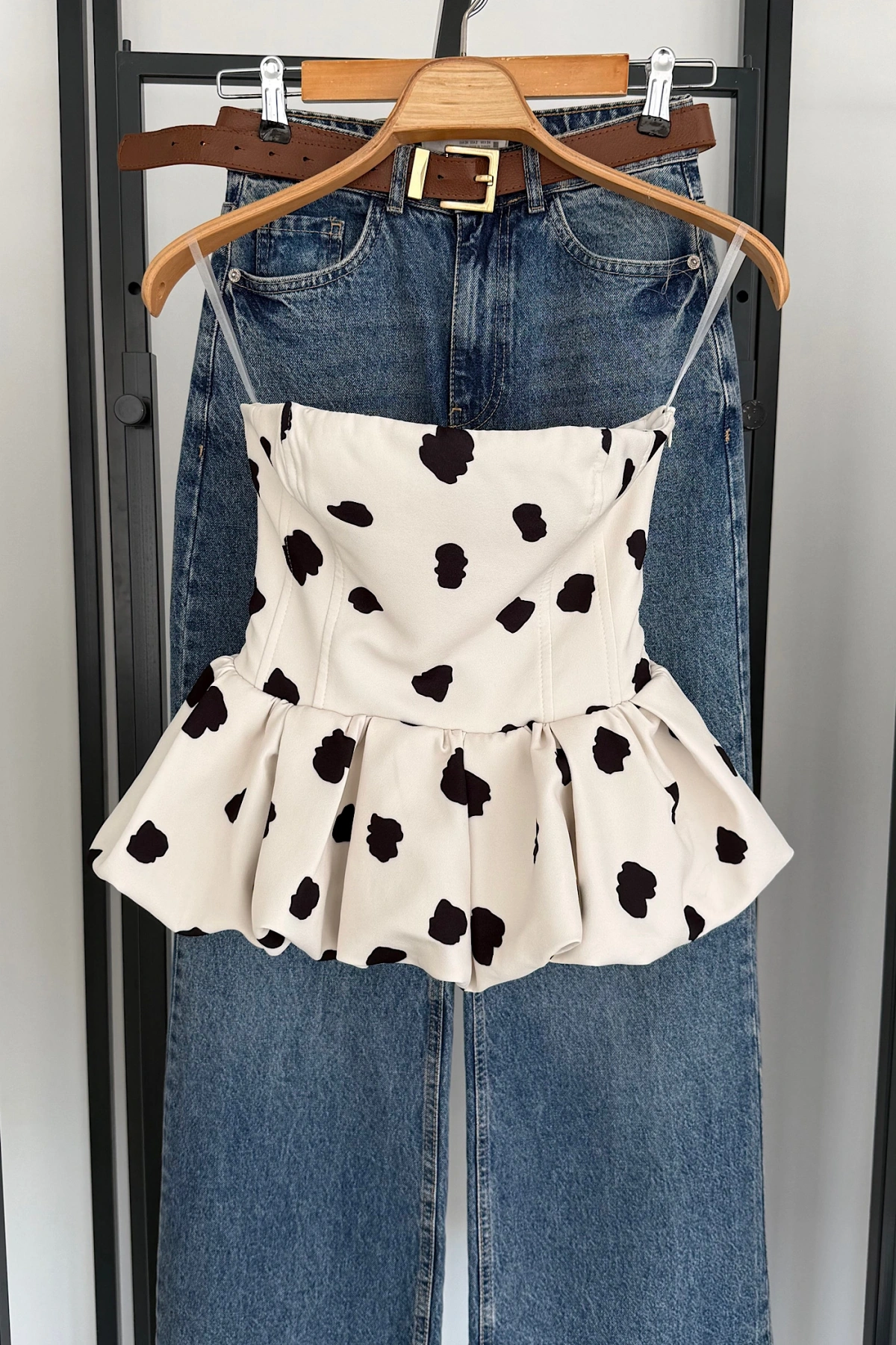 Puantiyeli Bluz Krem (ÖN SİPARİŞ)