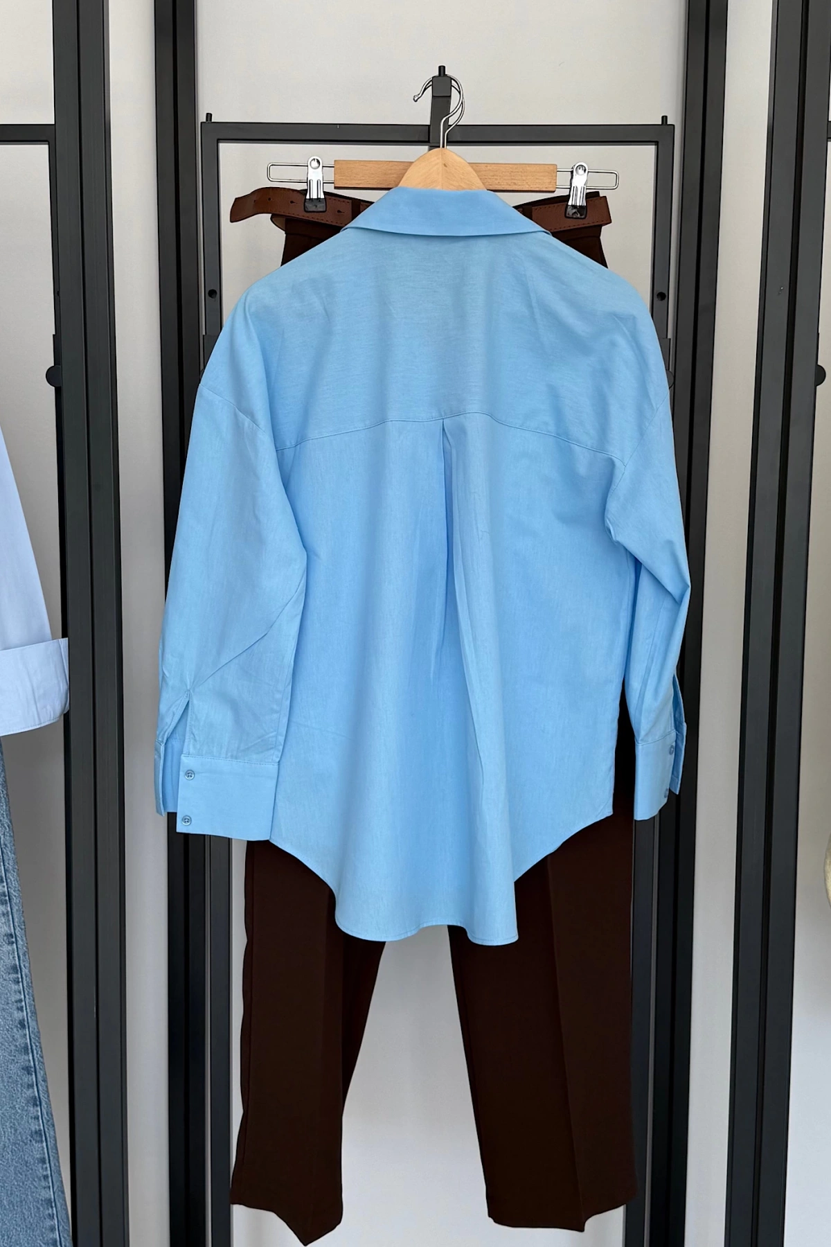 Regular Fit Poplin Gömlek Açık Mavi