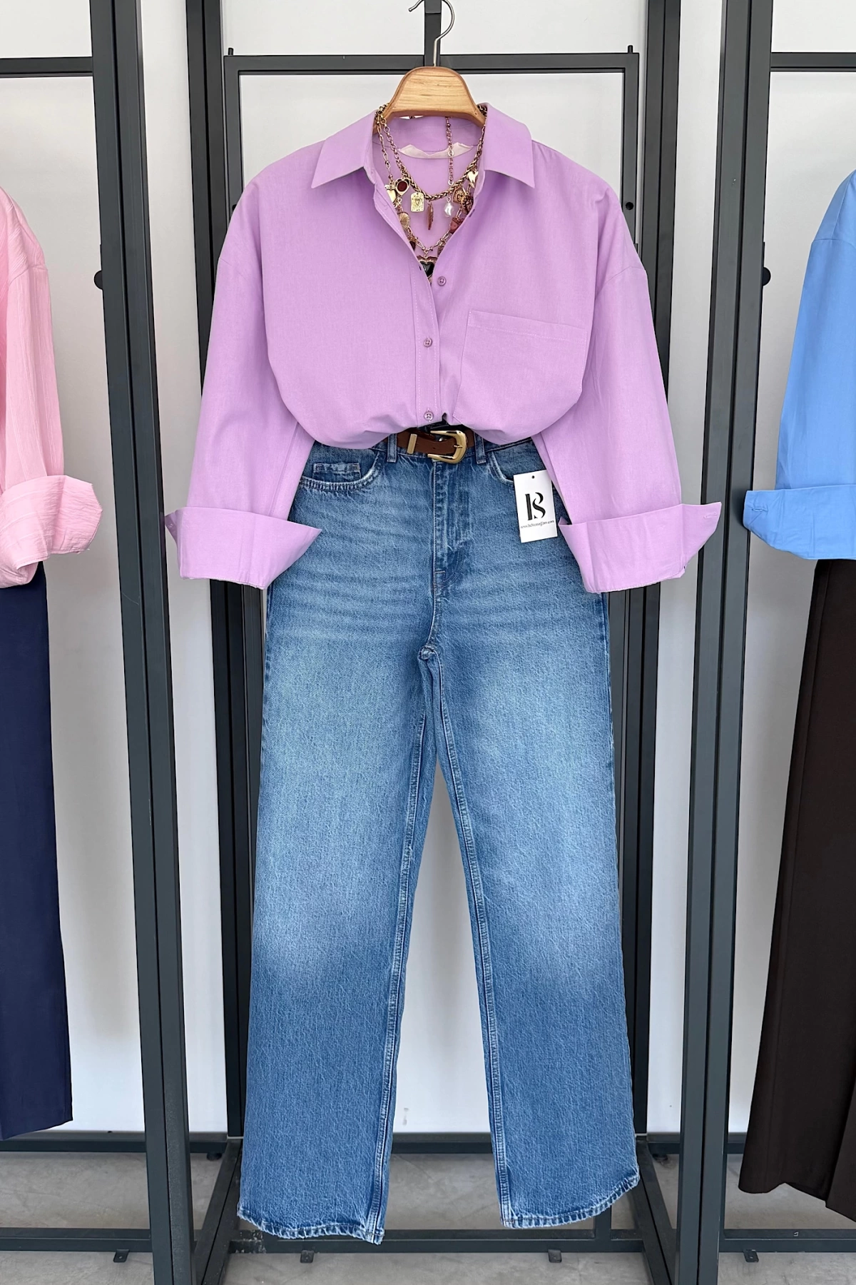 Regular Fit Poplin Gömlek Lila