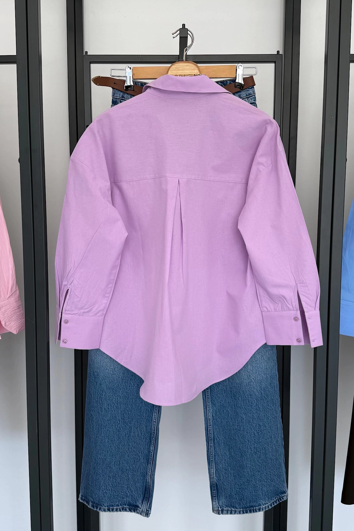 Regular Fit Poplin Gömlek Lila